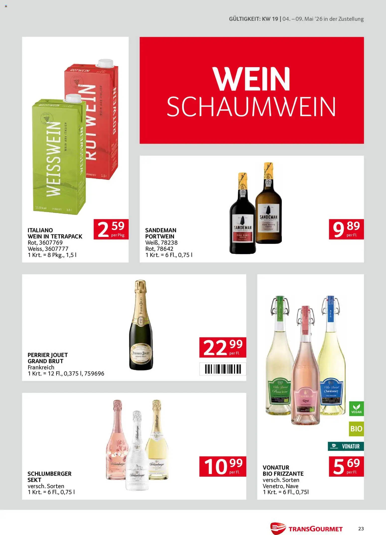 Transgourmet Zustellaktion gültig ab 04.05.2026 | Seite: 23 | Produkte: Häränliha, Wein