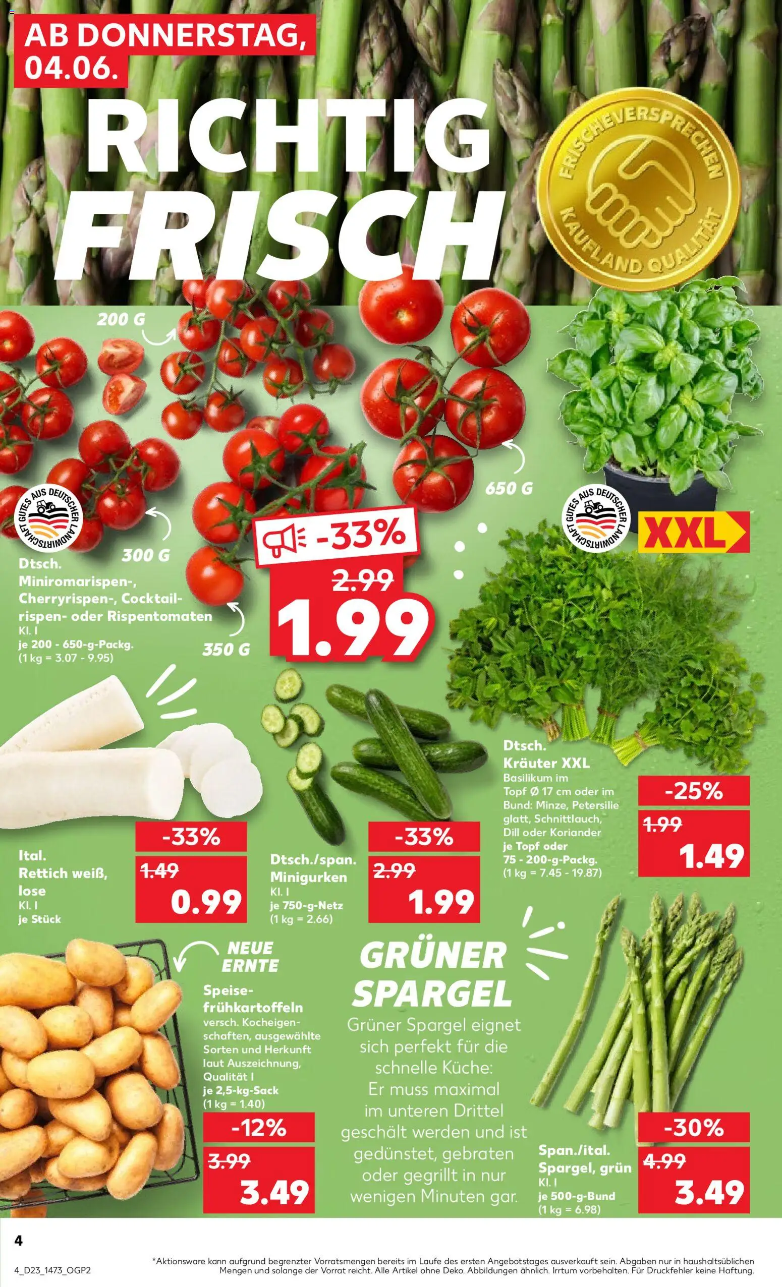 Kaufland Prospekt Frankfurt (Oder) – gültig ab 04.06.2026 | Seite: 4 | Produkte: Küche, Spargel, Petersilie, Dill