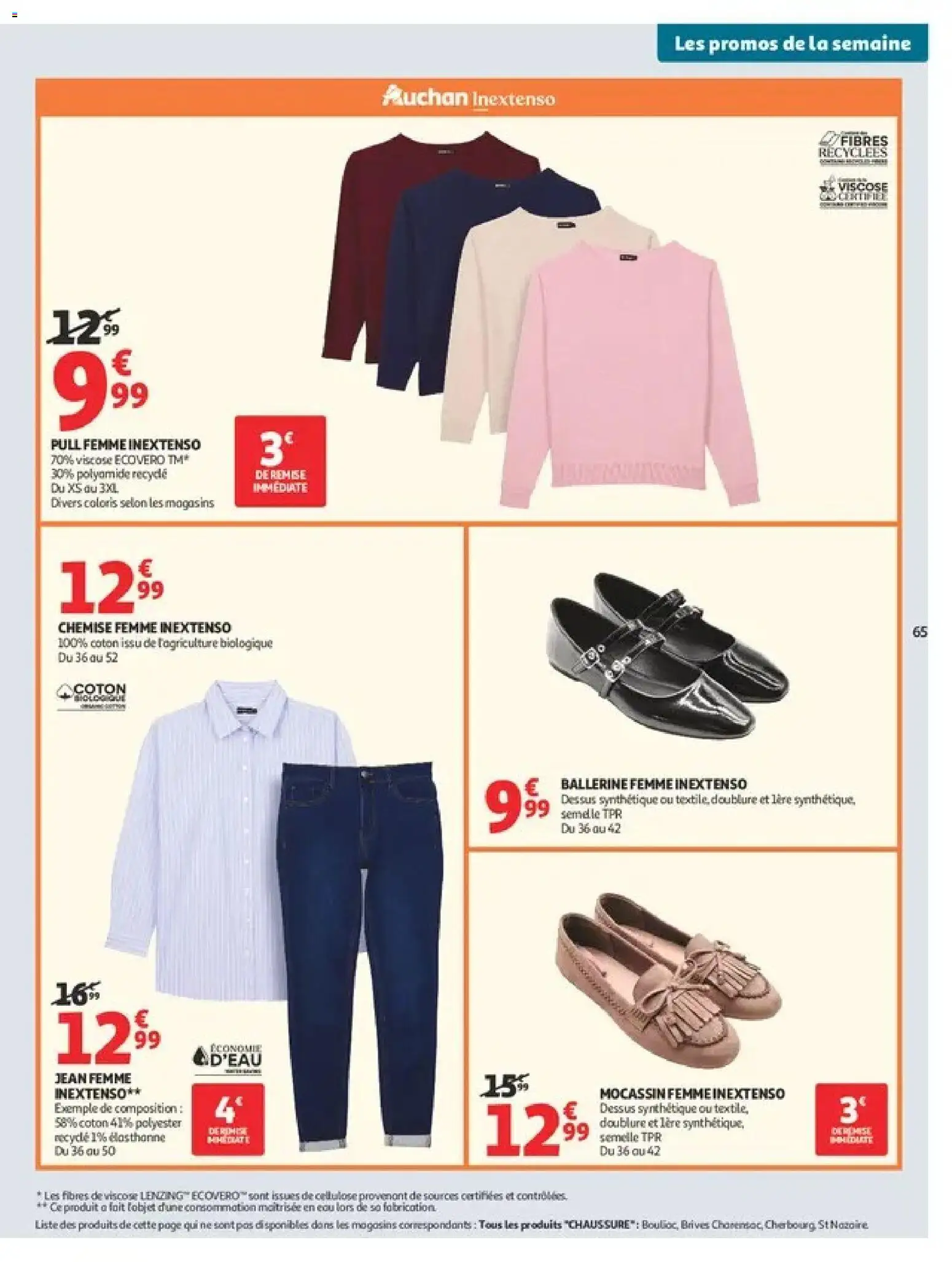 {H1} | Page: 65 | Produits: Coton, Chemise femme, Jean, Ballerine