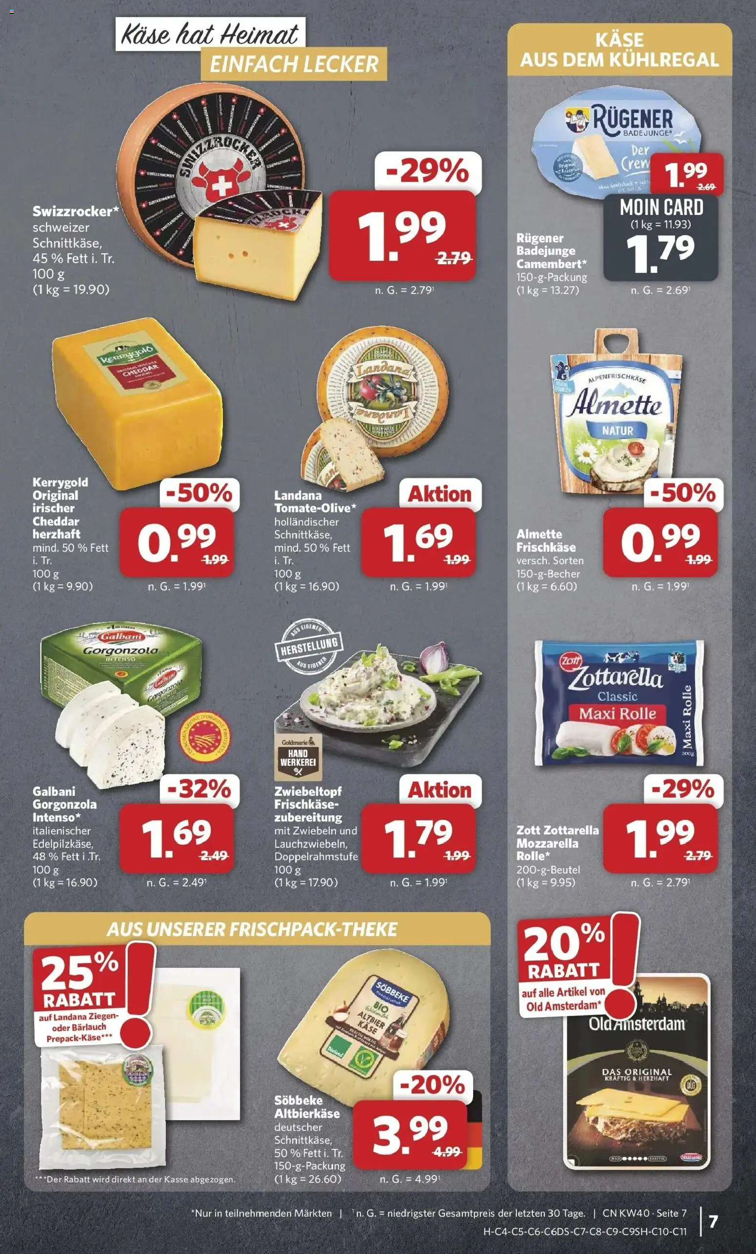 Combi Prospekt Georgsmarienhütte (ab 28.09.2026) zum Blättern | Seite: 7 | Produkte: Almette, Käse, Mozzarella, Frischkase