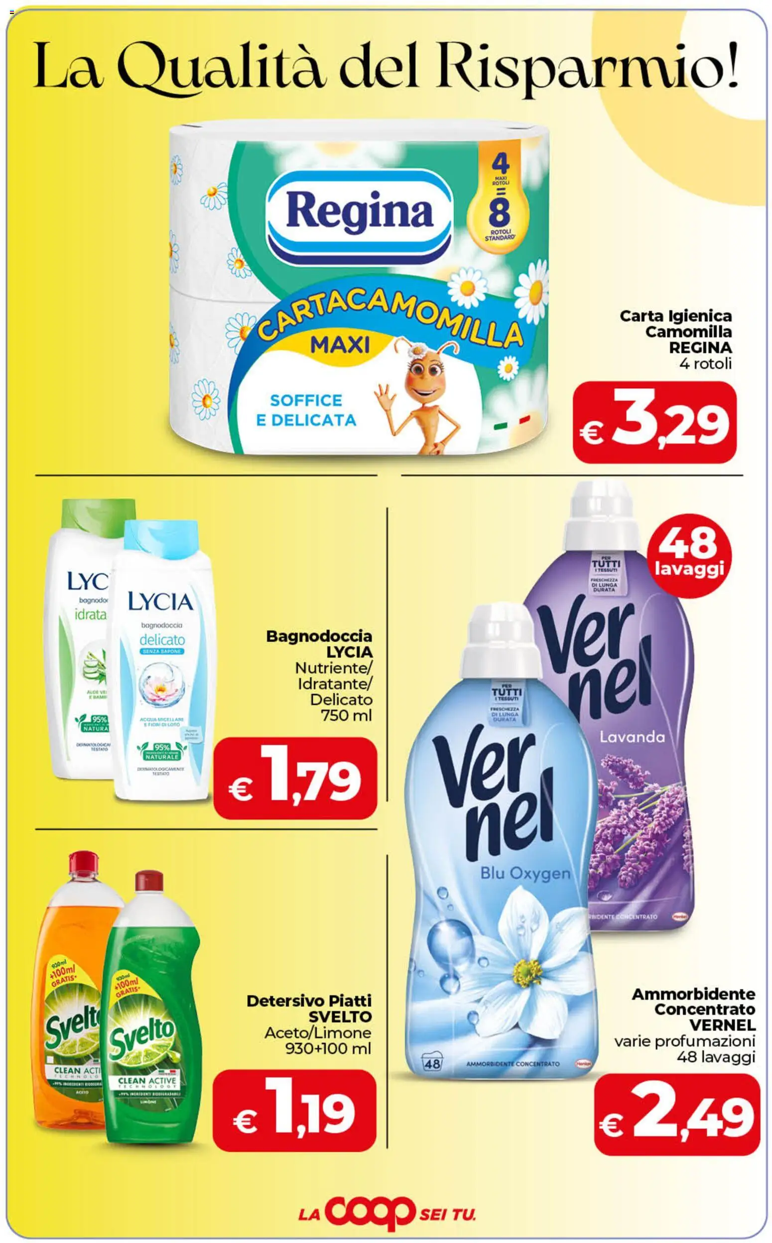Volantino COOP del 01/09/2026 | Pagina: 5 | Prodotti: Ammorbidente, Acqua, Limone, Aceto