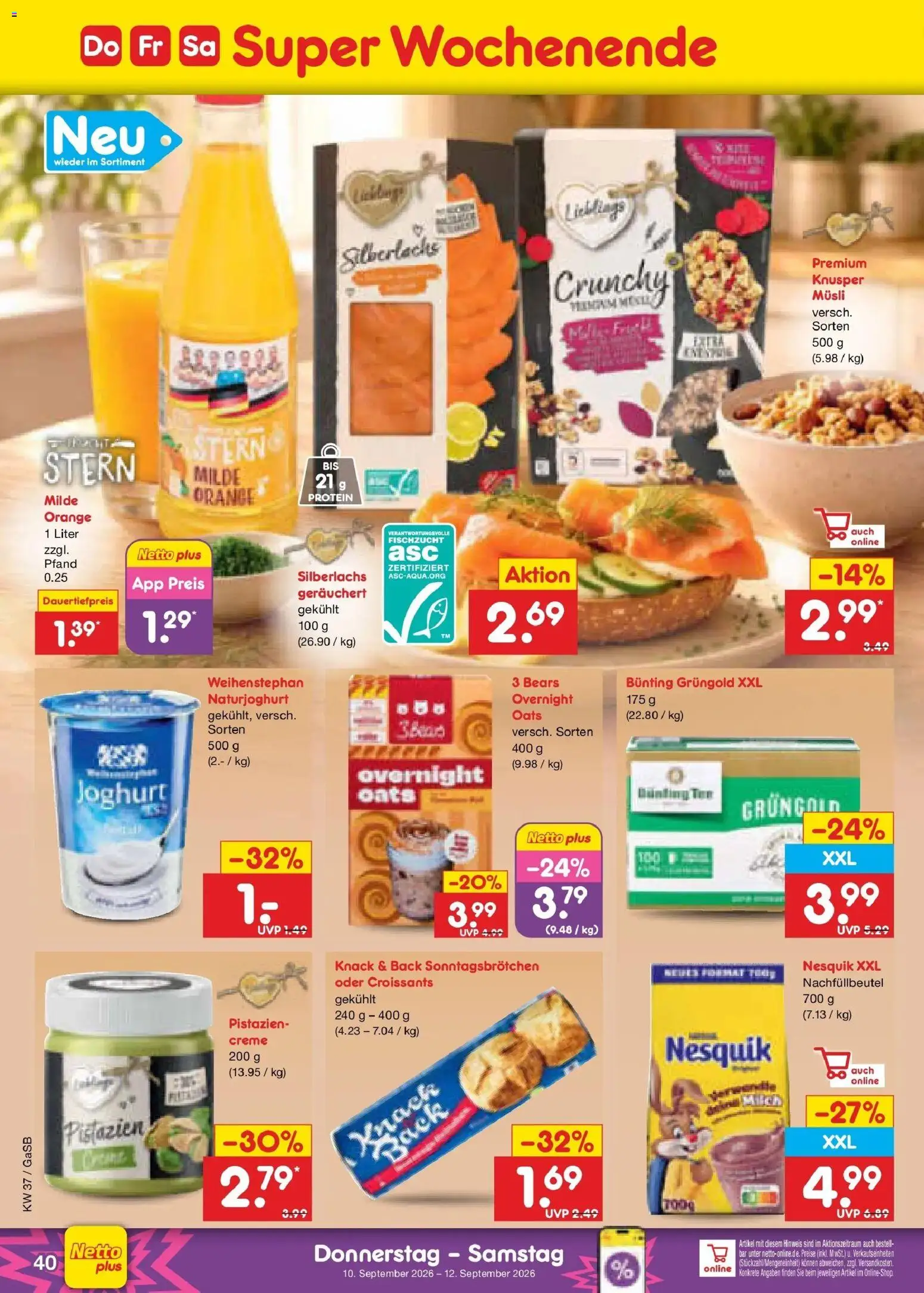 Netto Marken-Discount Prospekt Oldenburg – gültig ab 07.09.2026 | Seite: 58 | Produkte: Nesquik, Milch, Joghurt, Pistazien