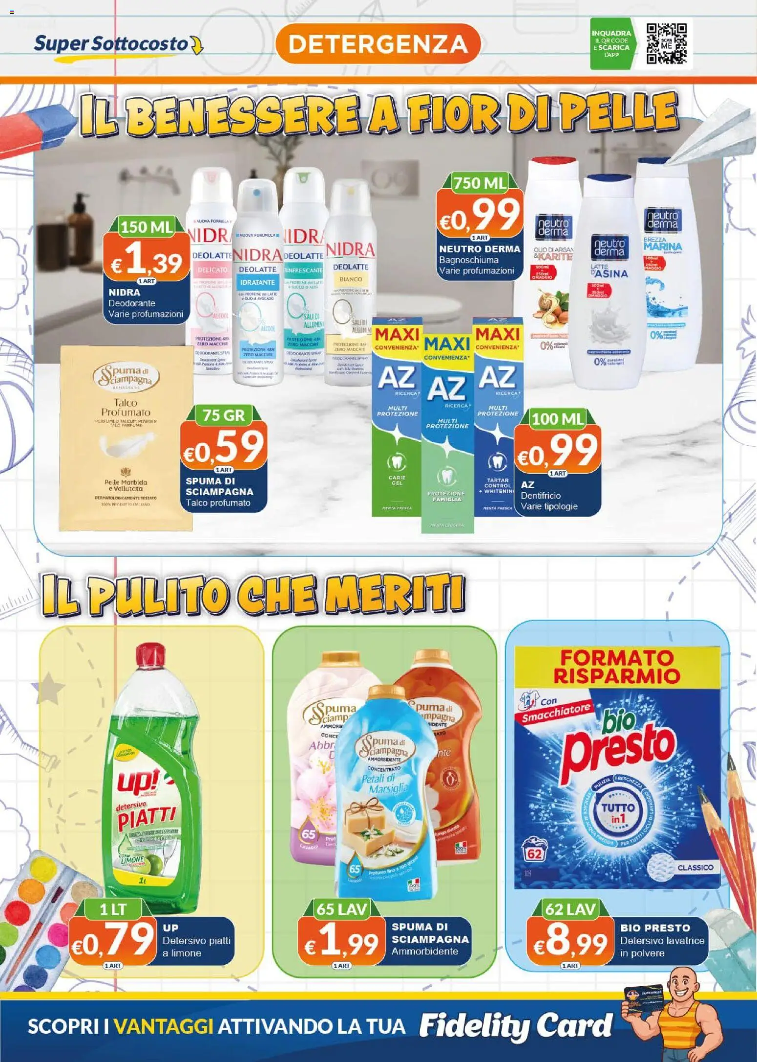 Volantino Mister Risparmio del 27/08/2026 | Pagina: 3 | Prodotti: Deodorante, Dentifricio, Ammorbidente, Olio
