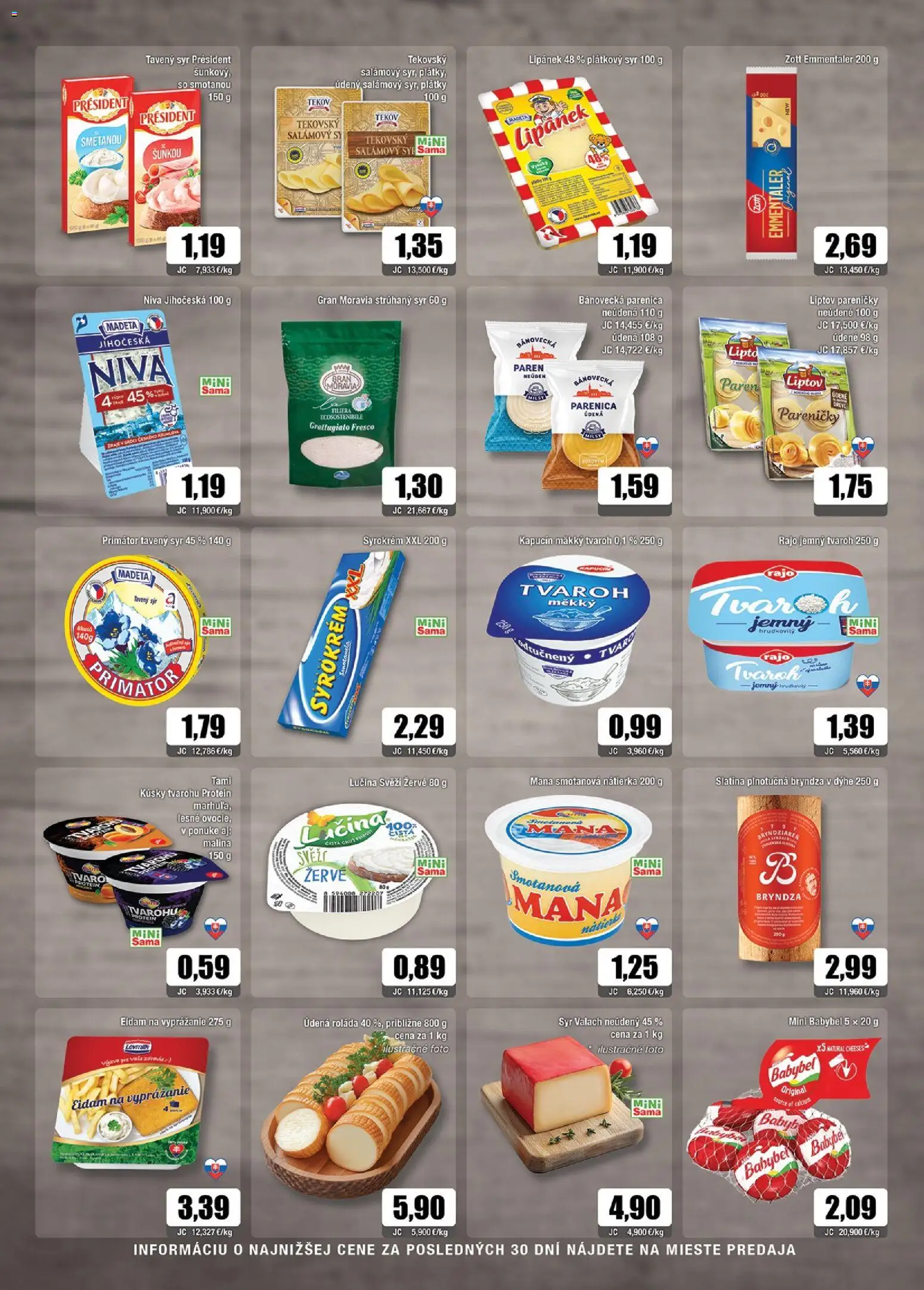 Nové Sama akcie – leták je platný od 23.10.2026 | Strana: 3 | Produkty: Strúhaný syr, Eidam, Tavený syr, Tvaroh
