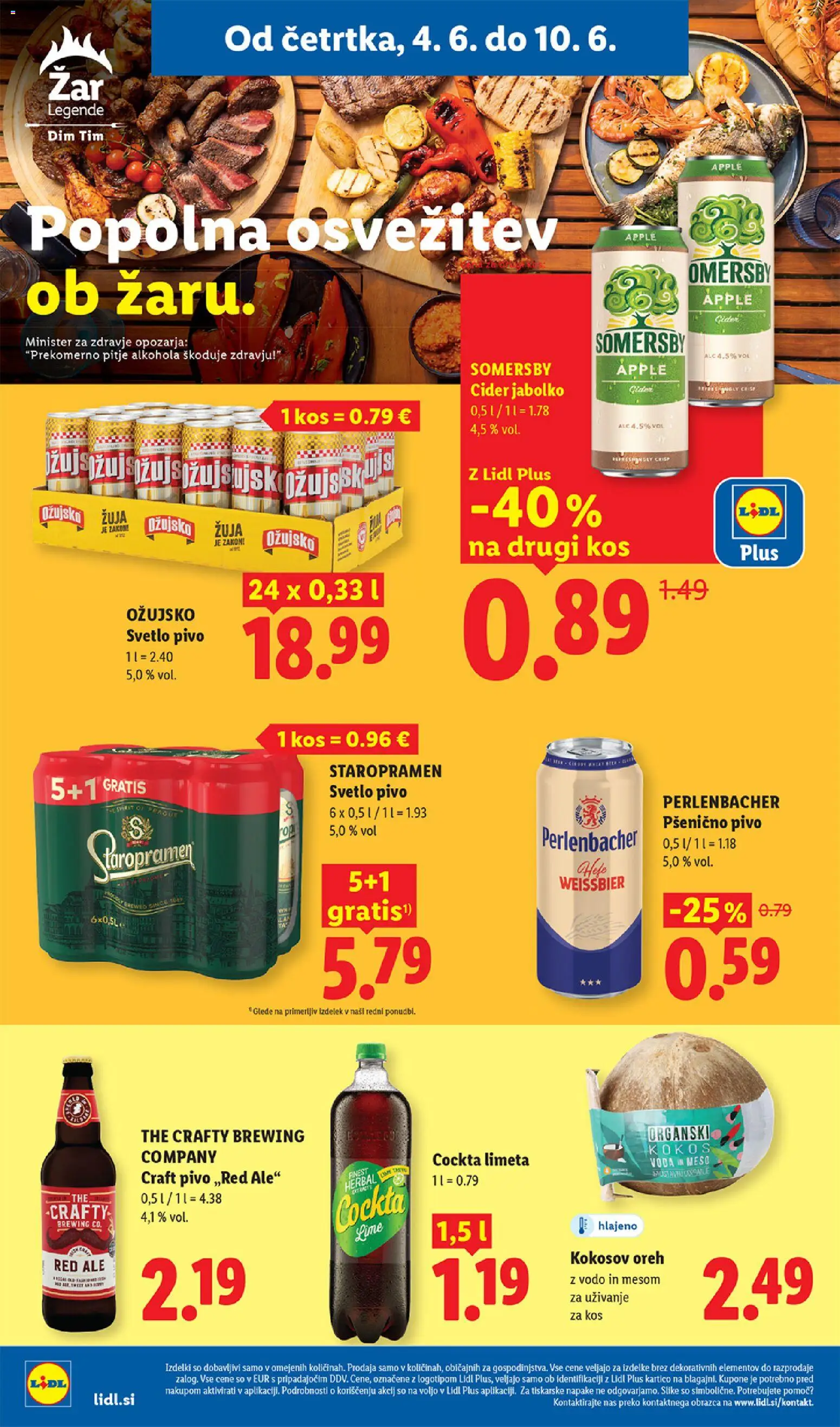 Novi Lidl katalog ponudbe – veljaven od 04.06.2026 | Stran: 12 | Izdelki: Limeta, Kos, Pivo, Voda