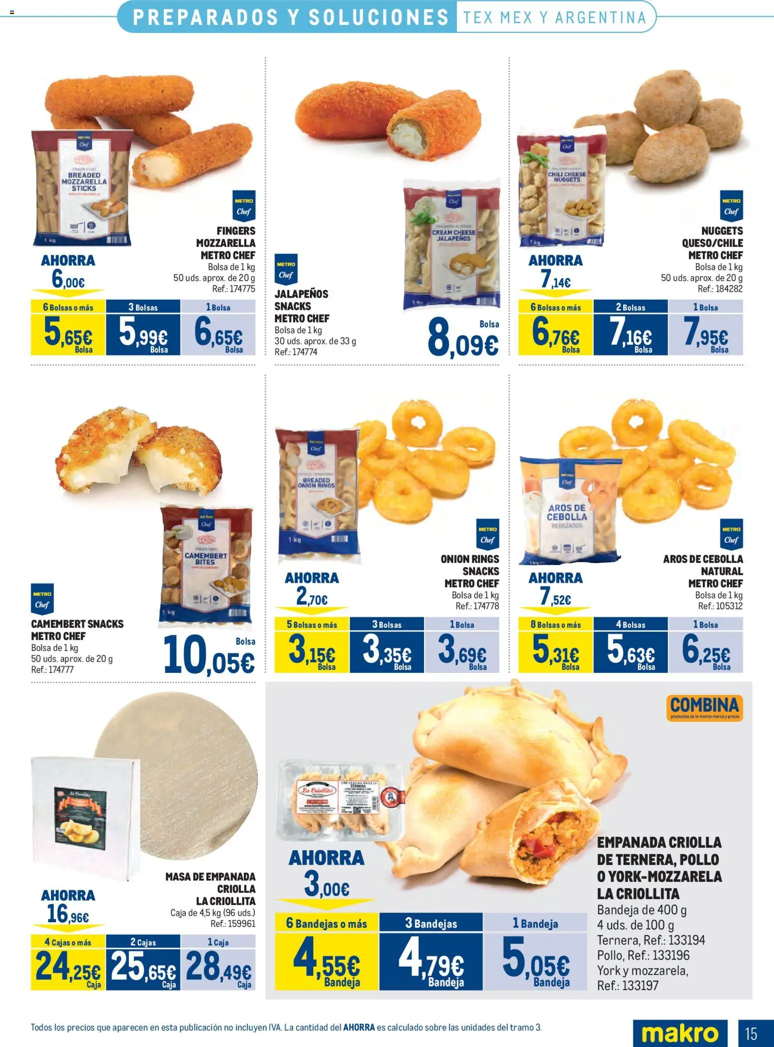 Makro Congelados Centro │ válido desde el 03/08/2026 | Página: 15 | Productos: Bolsa, Bandeja, Caja, Nuggets