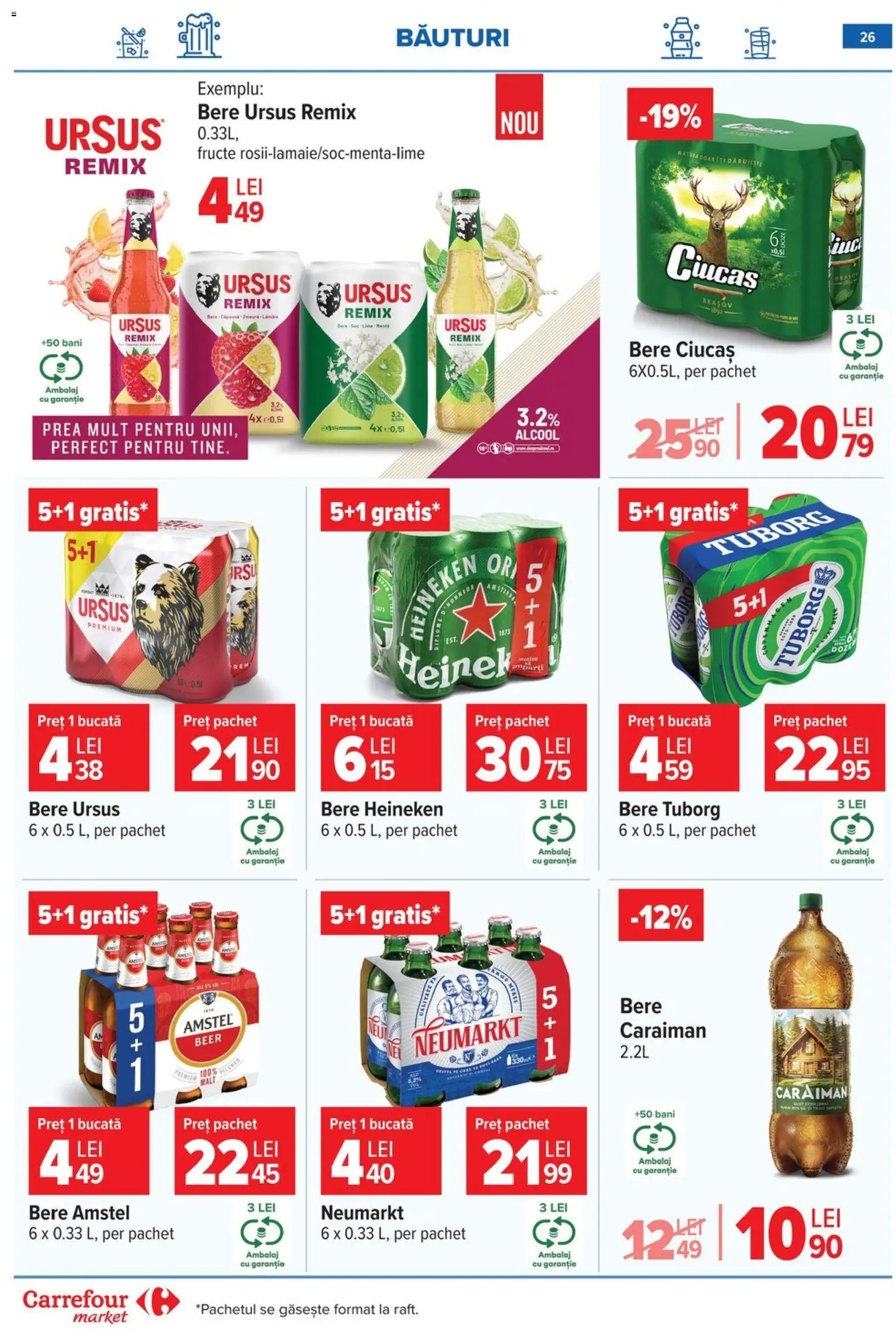 Noul catalog Carrefour – valabil de la 03.06.2026 | Pagină: 26 | Produse: Bere, Fructe