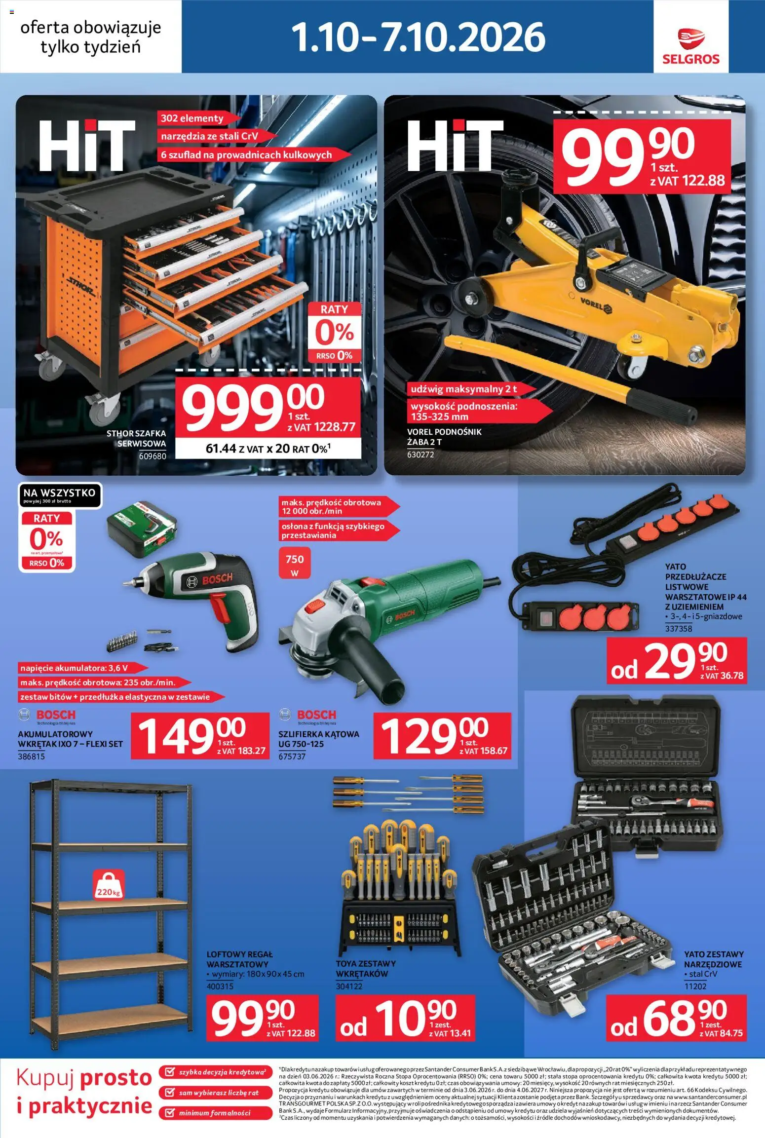 Selgros cash&carry gazetka - Jeszcze więcej super promocji od 01.10.2026 | Strona: 10 | Produkty: Narzędzia, Przedłużacze, Regał, Szlifierka