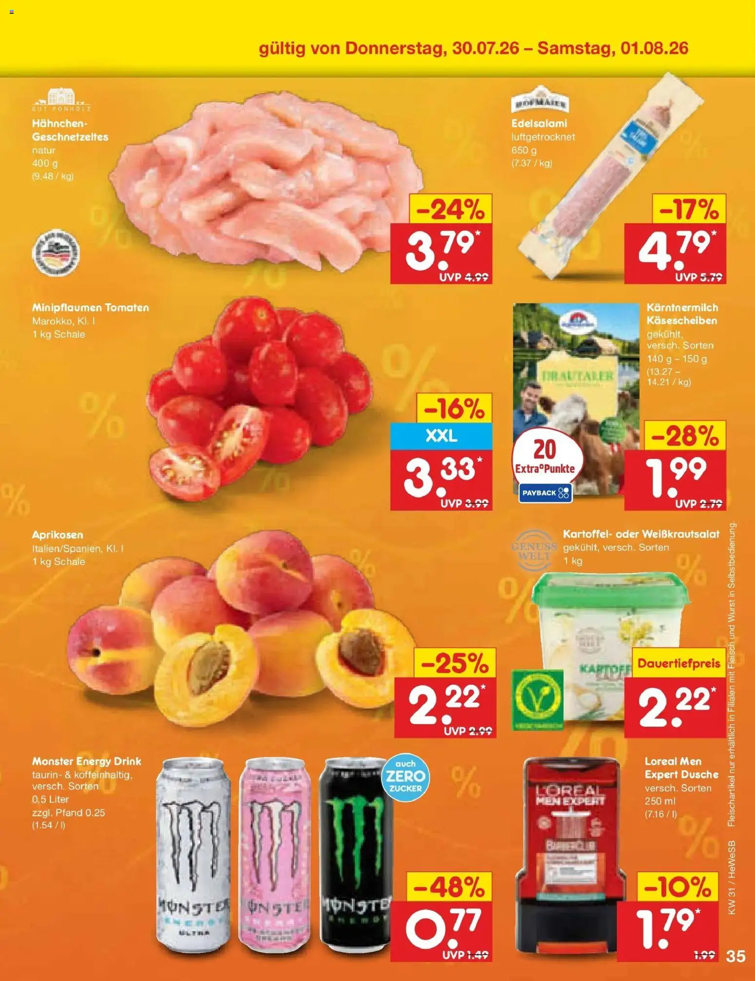 Netto Marken-Discount Prospekt Hamburg – gültig ab 27.07.2026 | Seite: 52 | Produkte: Hahnchen, Dusche, Zucker, Fleisch