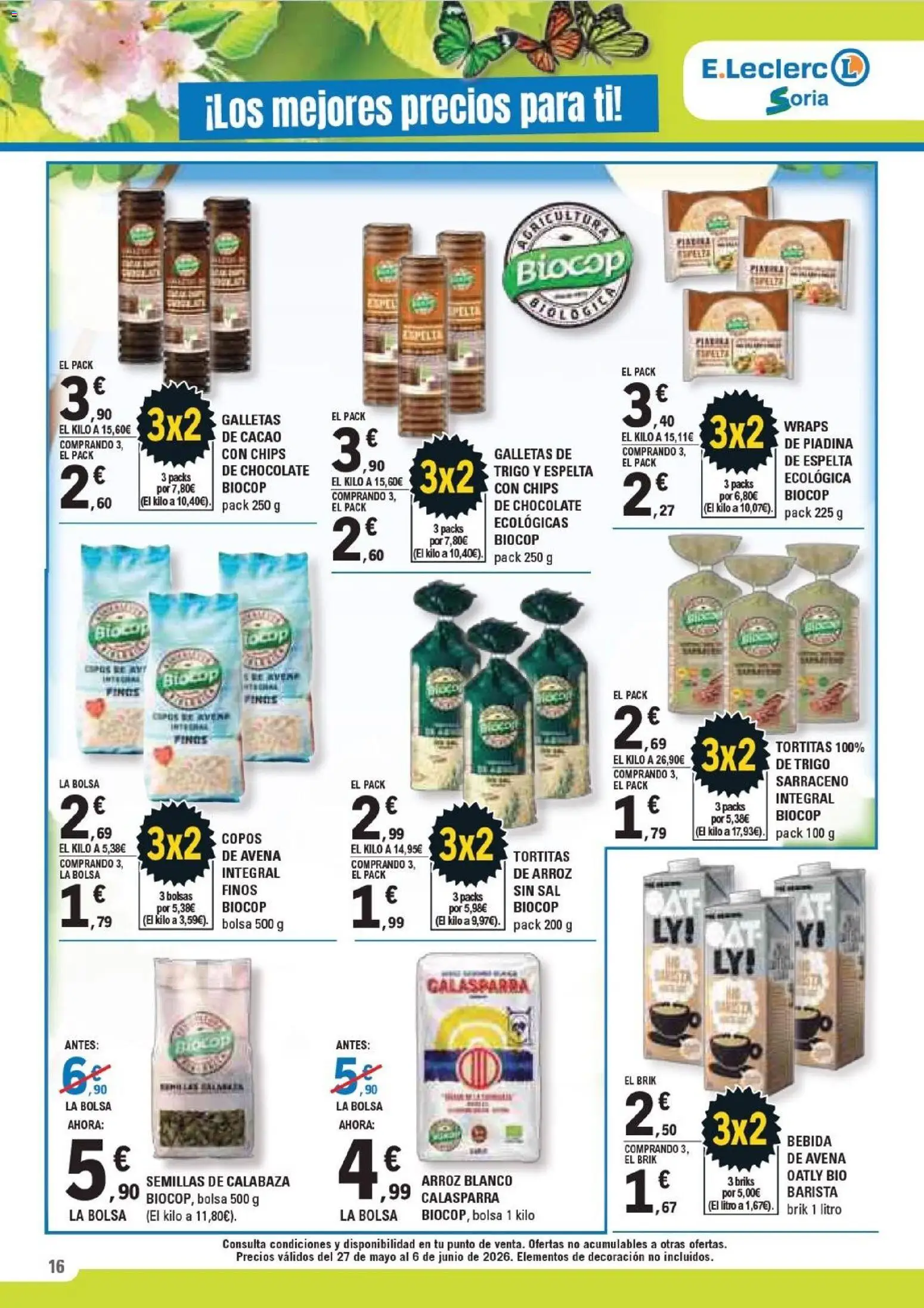 E.Leclerc - Soria │ válido desde el 27.05.2026 | Página: 16 | Productos: Πράσινο τσάι, Arroz, Copos, Bolsa