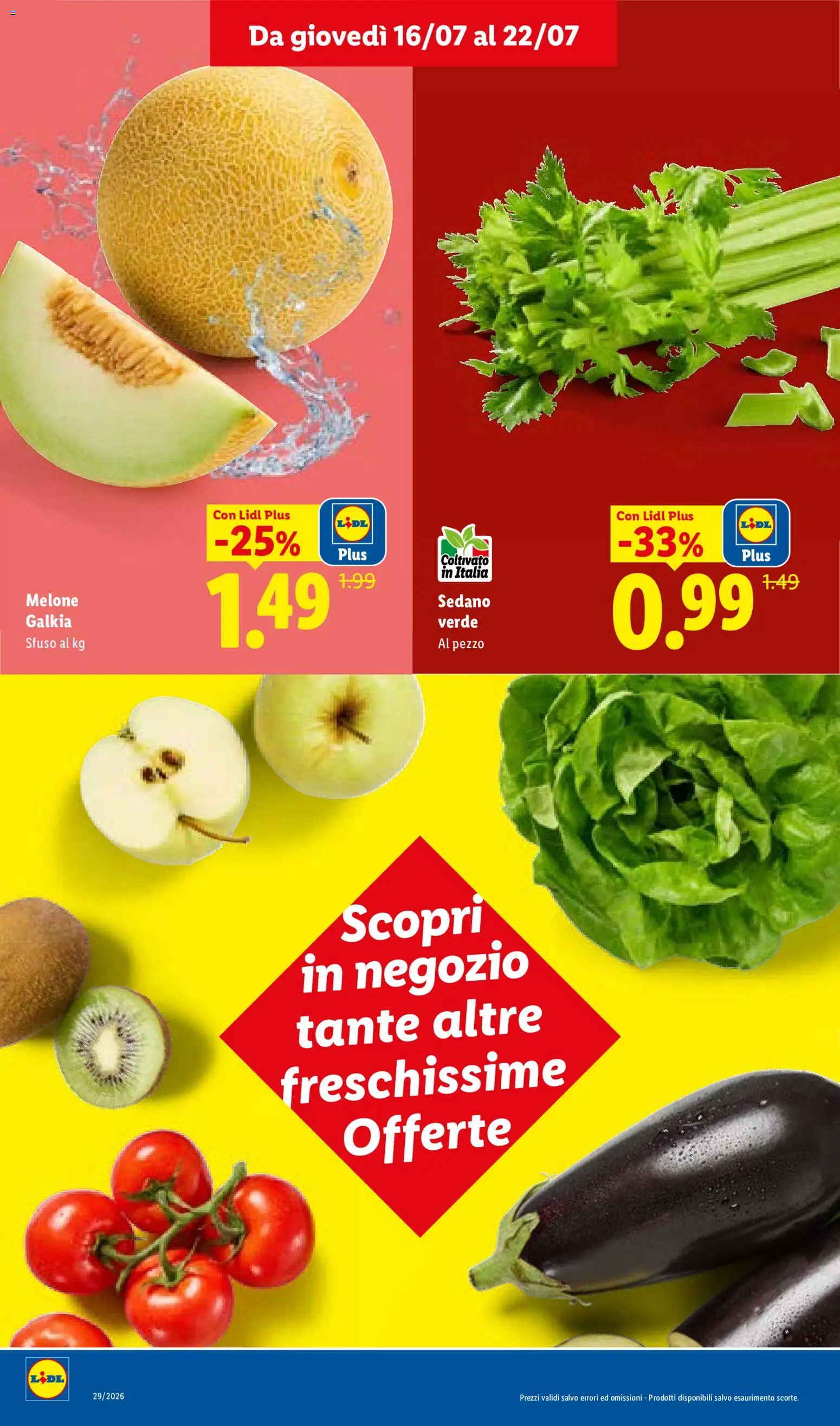 Volantino Lidl del 16/07/2026 | Pagina: 6 | Prodotti: Sedano, Melone