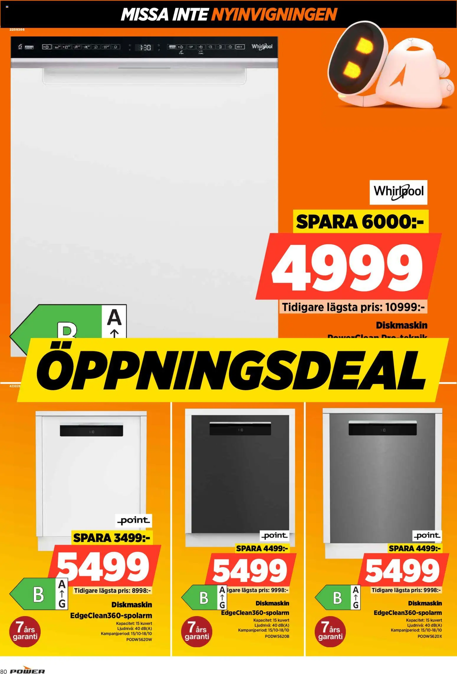 Power reklamblad aktuell från 15/10/2026 | Sida: 80 | Produkter: Diskmaskin, Kuvert