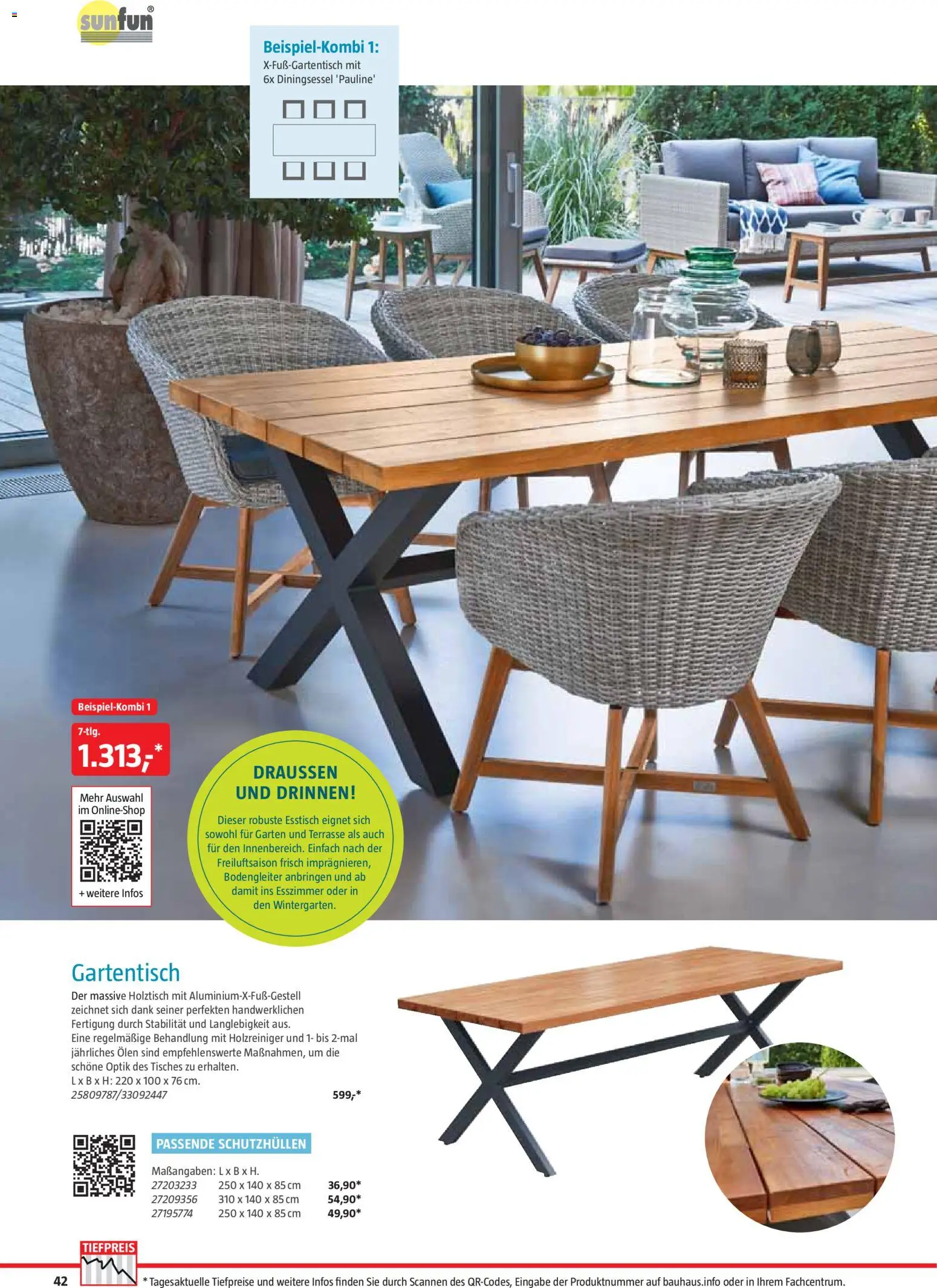 Bauhaus Freizeit im Garten – gültig ab 02.03.2026 | Seite: 42 | Produkte: Esstisch