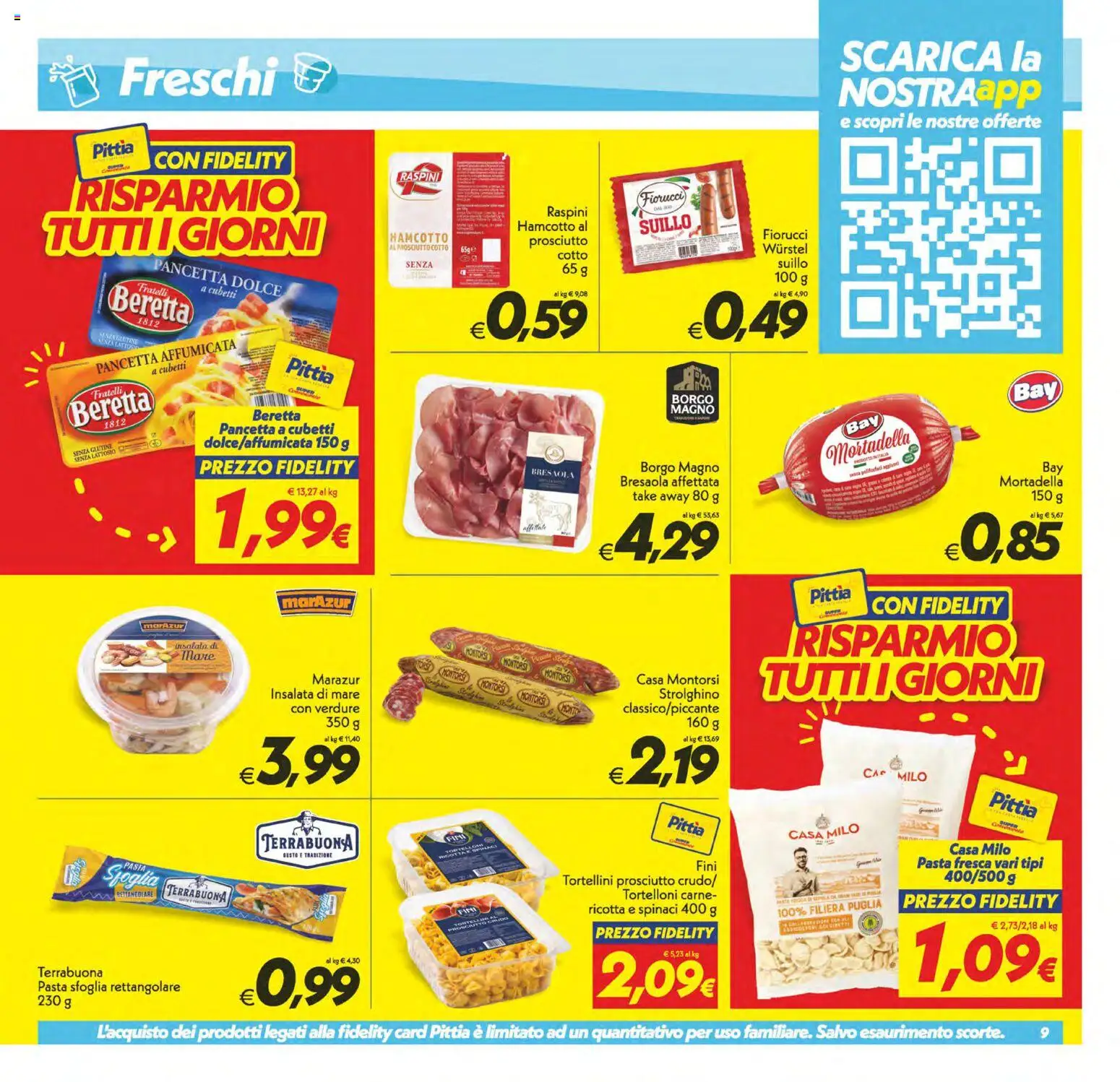 Volantino SuperConveniente del 19/06/2026 | Pagina: 9 | Prodotti: Bresaola, Pasta sfoglia, Spinaci, Tortelloni