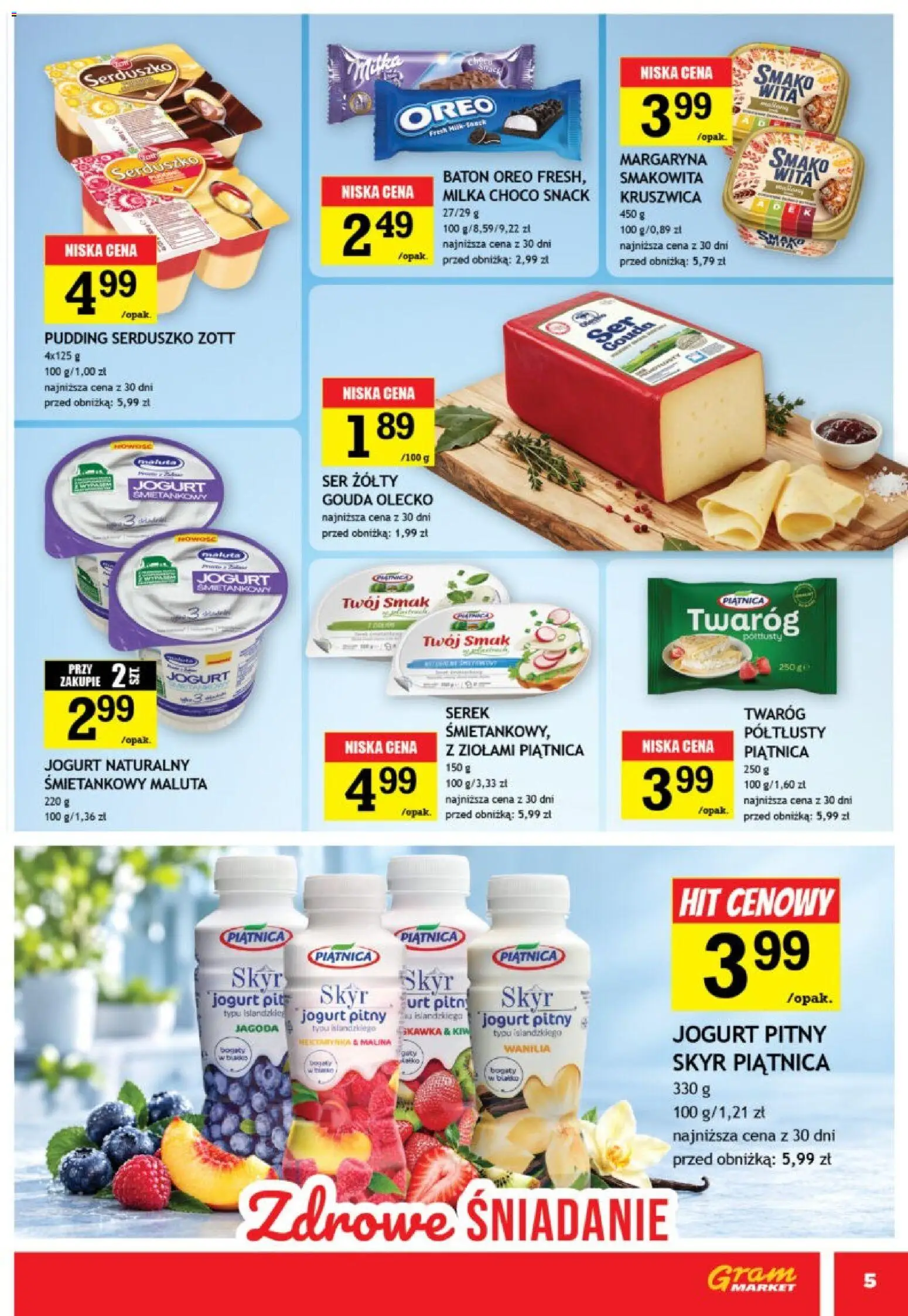 Gram Market gazetka od 14.10.2026 | Strona: 5 | Produkty: Malina, Margaryna, Baton, Ser