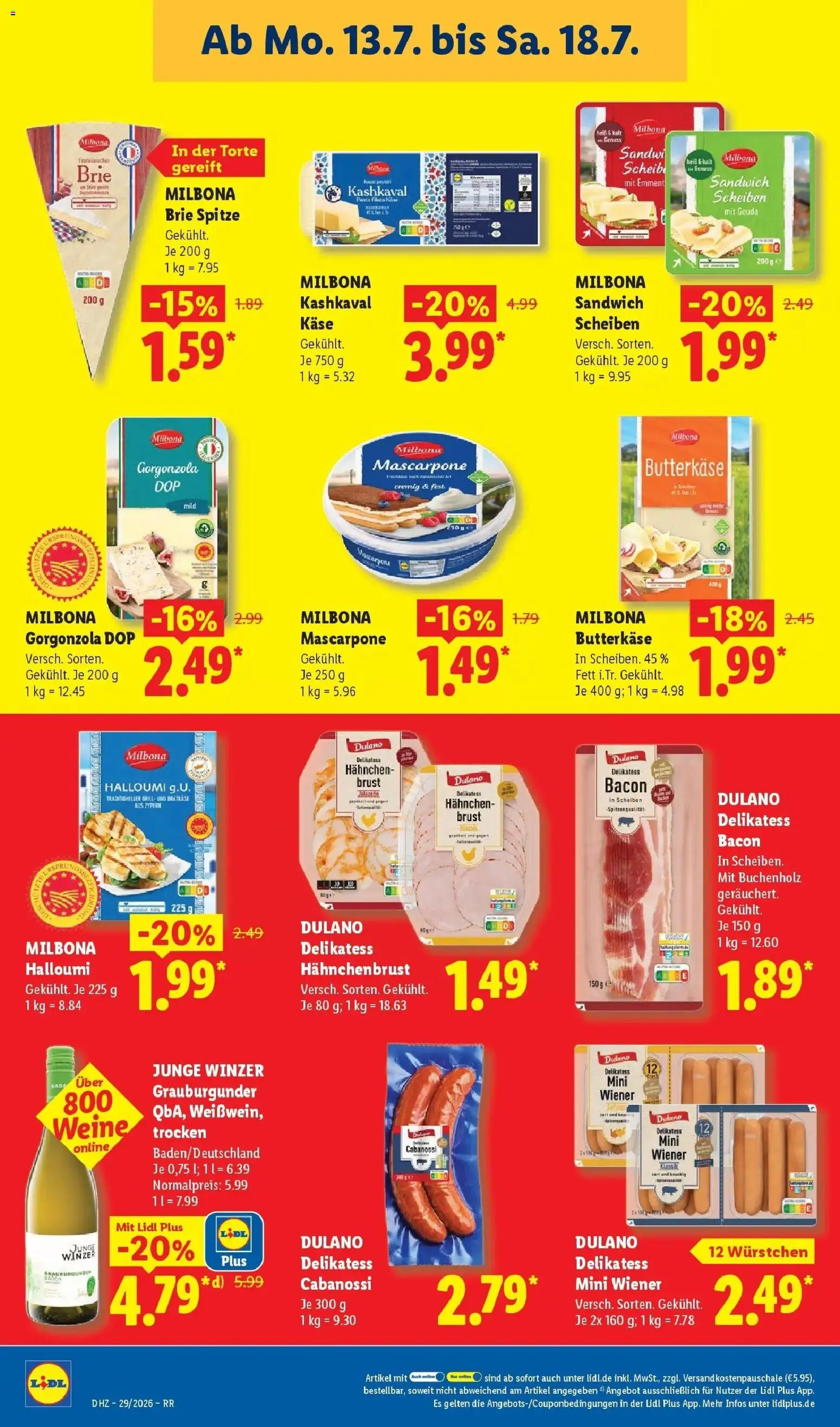 Lidl Prospekt Zülpich – gültig ab 13.07.2026 | Seite: 16 | Produkte: Hahnchen, Käse, Gouda, Hahnchenbrust