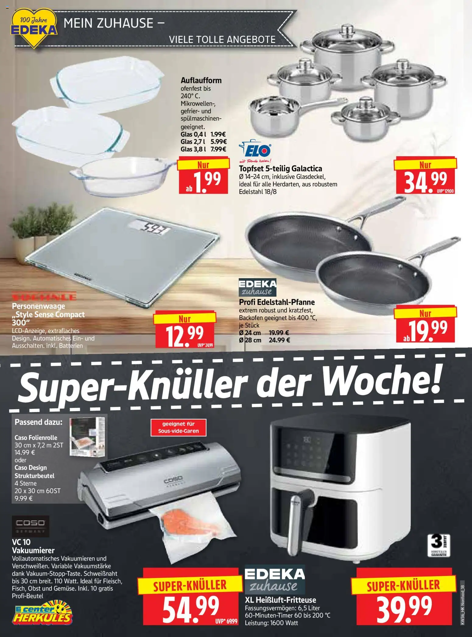 HERKULES Prospekt – gültig ab 31.08.2026 | Seite: 18 | Produkte: Personenwaage, Obst, Backofen, Heißluftfritteuse