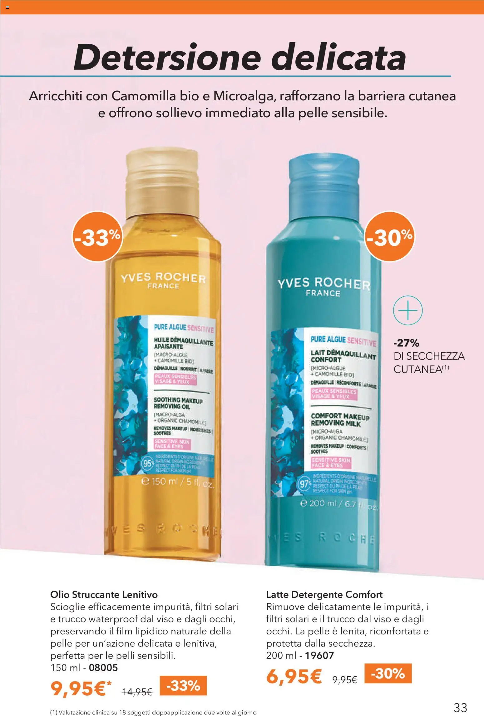 Volantino Yves Rocher del 04.06.2026 | Pagina: 33 | Prodotti: Struccante, Detergente, Olio, The