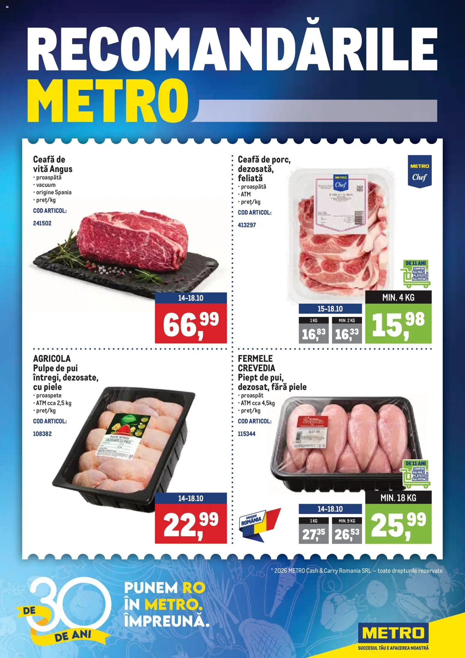 Noul catalog Metro – valabil de la 14.10.2026 | Pagină: 1 | Produse: Vită, Agricola, Pui