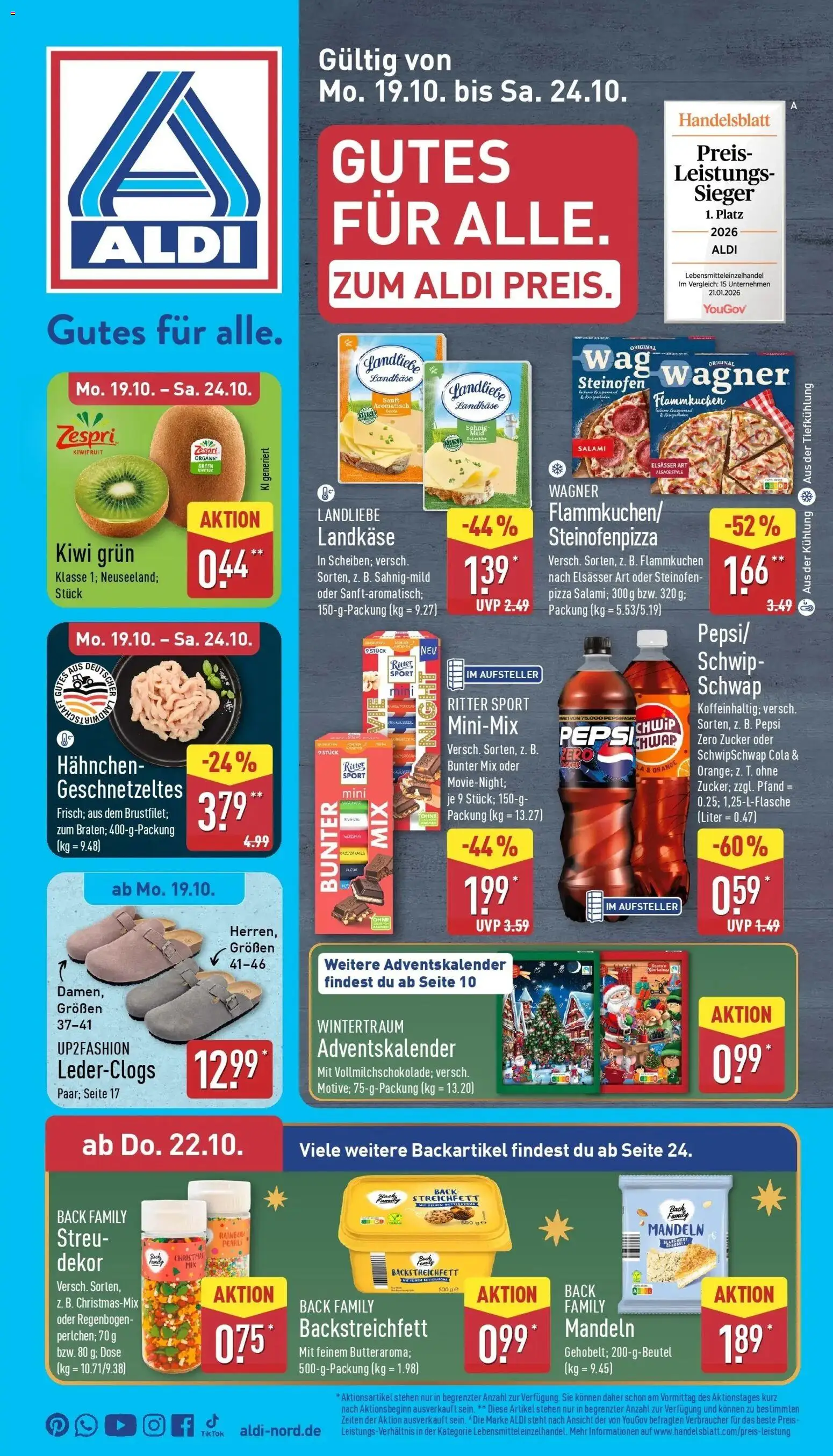 Aldi Aktueller Prospekt (ab 19.10.2026) » Angebote Online | Seite: 1 | Produkte: Up2fashion, Butter, Zucker, Salami