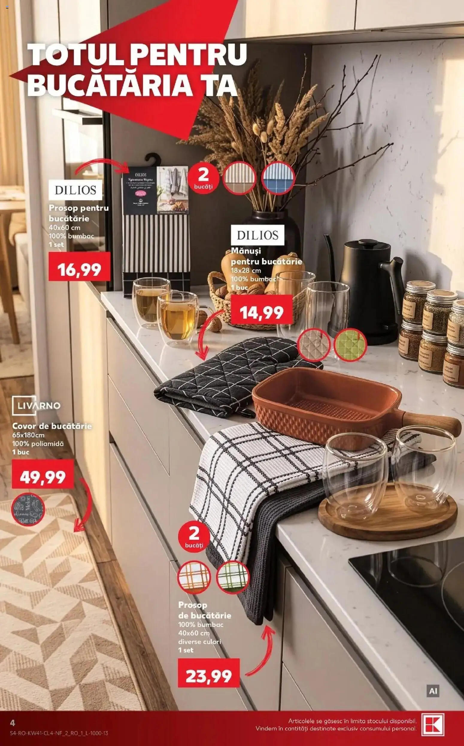 Kaufland Viseu de Sus 07.10.2026 - Revista si Oferta | Pagină: 4 | Produse: Mănuși, Covor de bucătărie, Bucătărie, Covor