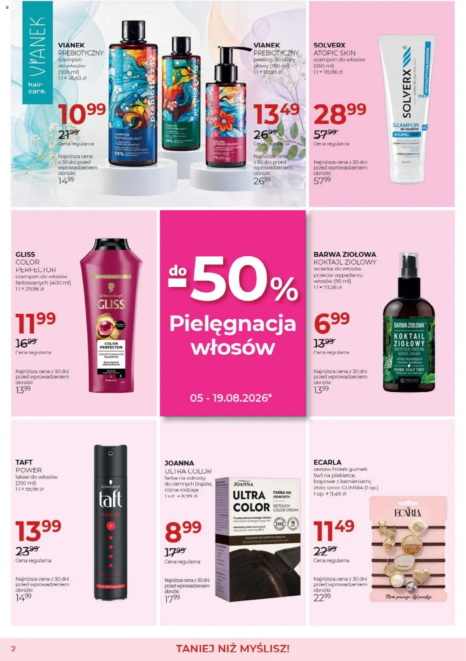 Jawa gazetka od 04.08.2026 | Strona: 2 | Produkty: Szampon do włosów, Szampon, Lakier do włosów, Peeling