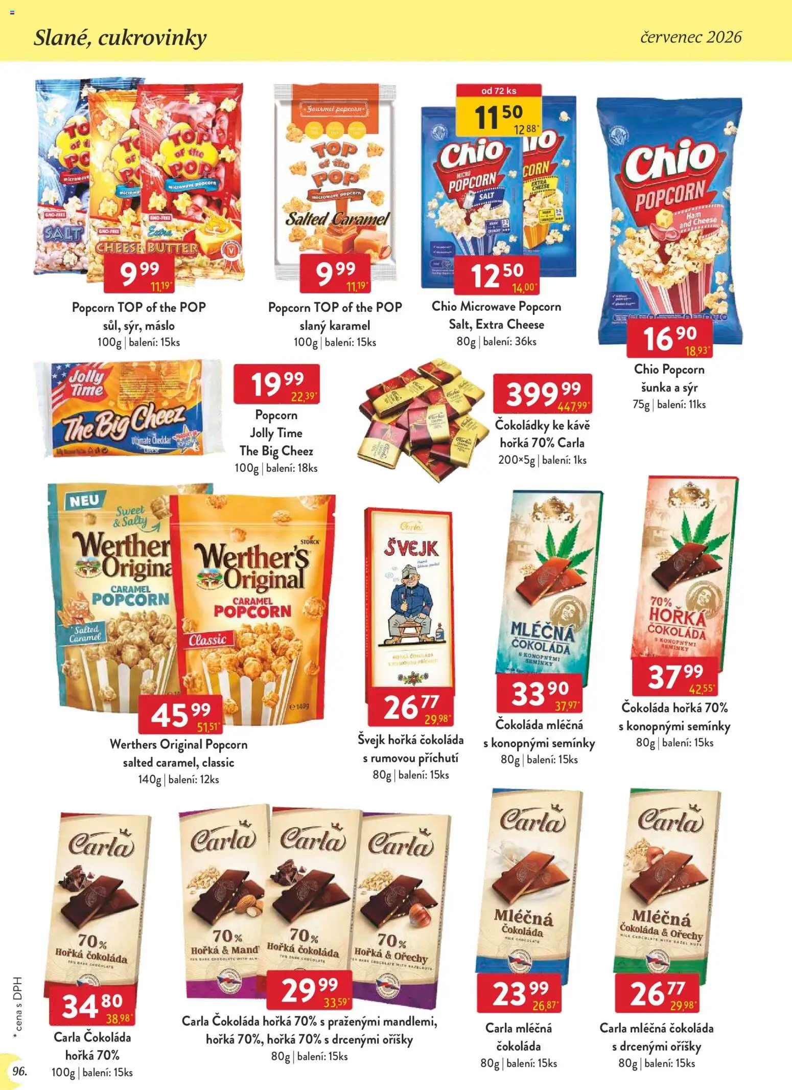 Astur & Qanto leták - Velkoobchod 07/2026 od 01.07.2026 | Strana: 96 | Produkty: Šunka, Popcorn, Horká čokoláda, Milk chocolate