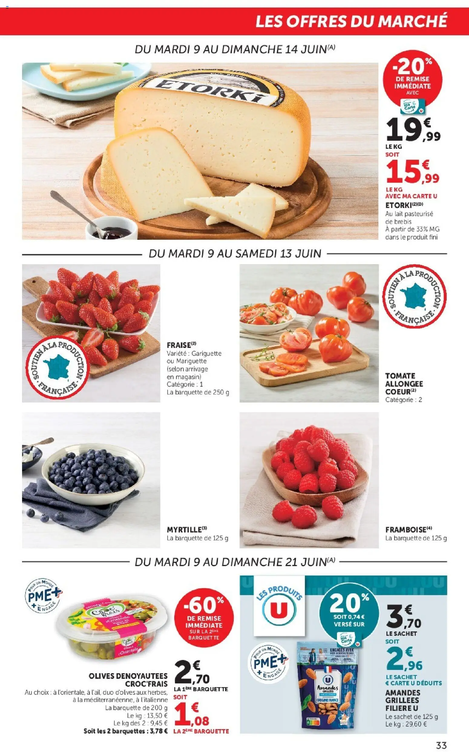 {H1} | Page: 33 | Produits: Olives, Lait, Amandes