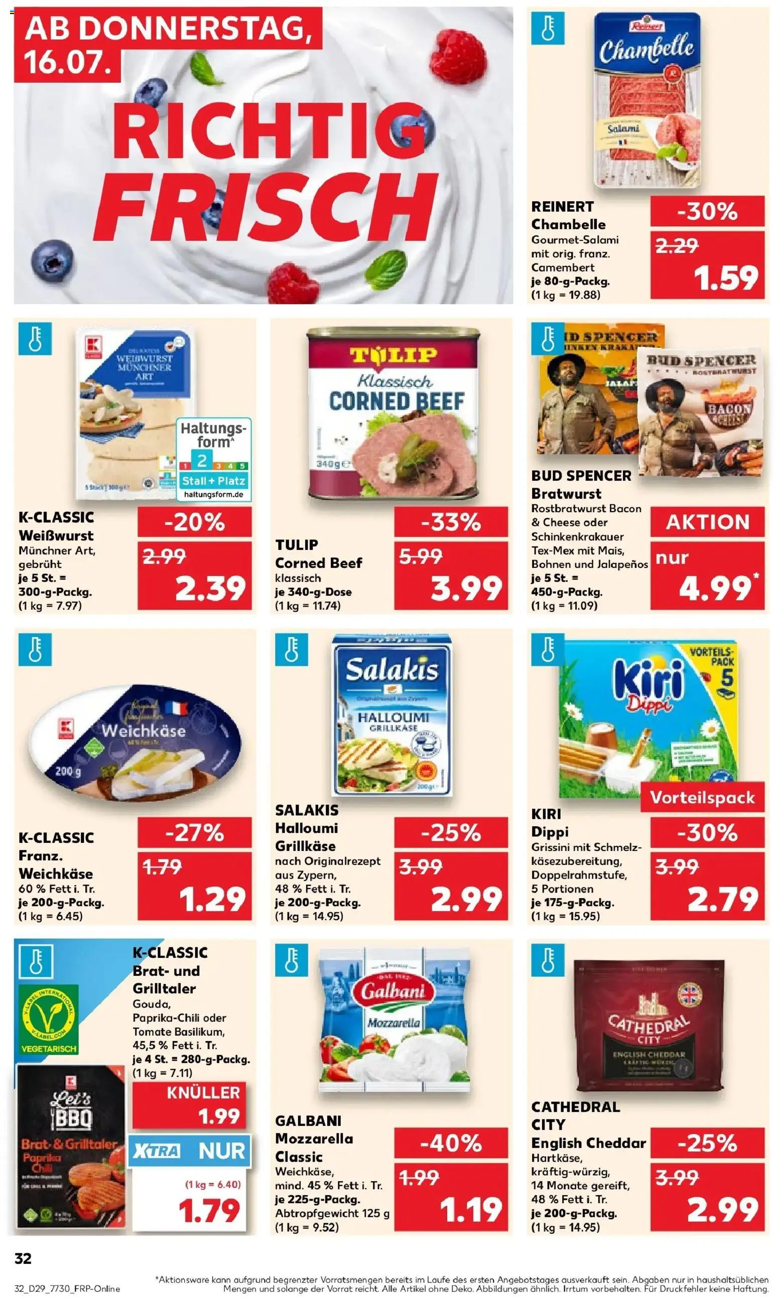 Kaufland Prospekt Bamberg – gültig ab 13.07.2026 | Seite: 41 | Produkte: Mozzarella, Bratwurst, Weißwurst, Salakis