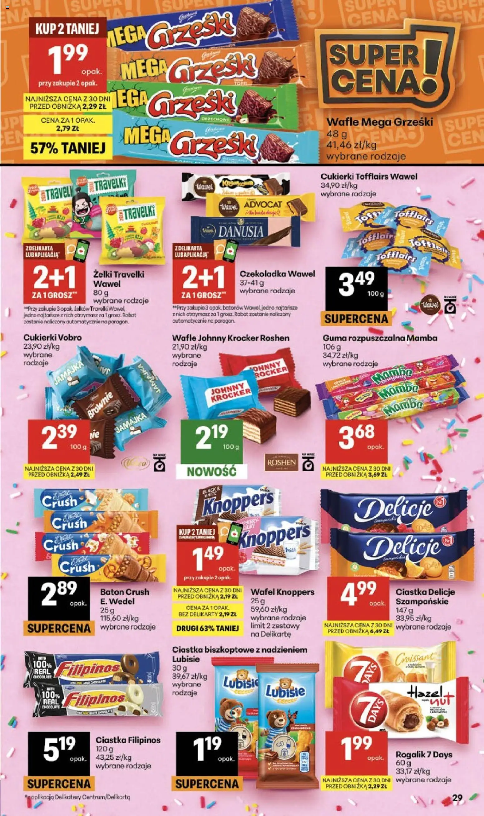 Delikatesy Centrum gazetka - Sklepy Własne od 06.08.2026 | Strona: 29 | Produkty: Knoppers, Wafle, Delikatesy, Baton