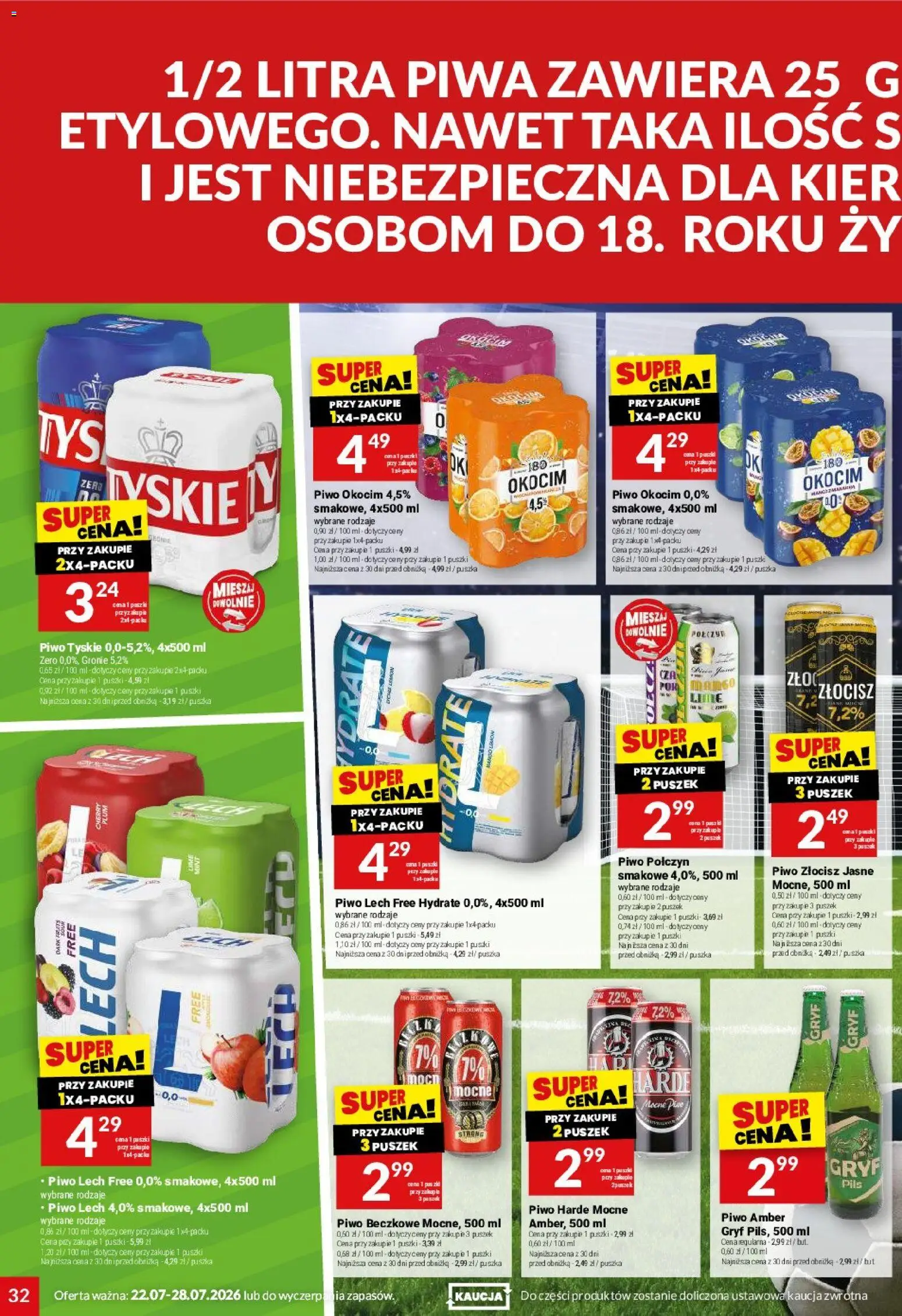 Twój Market gazetka od 22.07.2026 | Strona: 32 | Produkty: Mango, Tyskie, Piwo