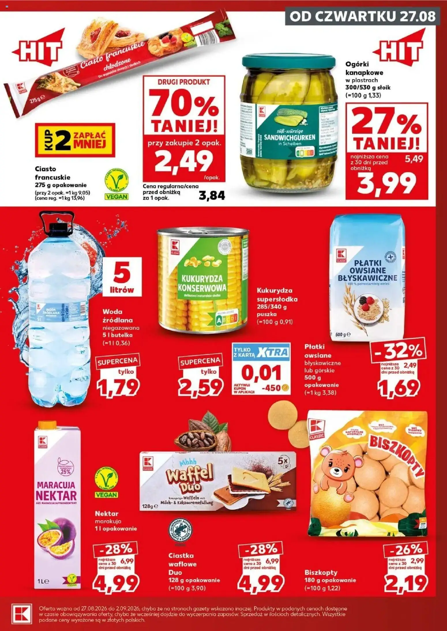 Kaufland gazetka - Super Weekend od 29.08.2026 - od jutra PDF | Strona: 21 | Produkty: Karta, Ogórki kanapkowe, Płatki owsiane, Płatki owsiane błyskawiczne