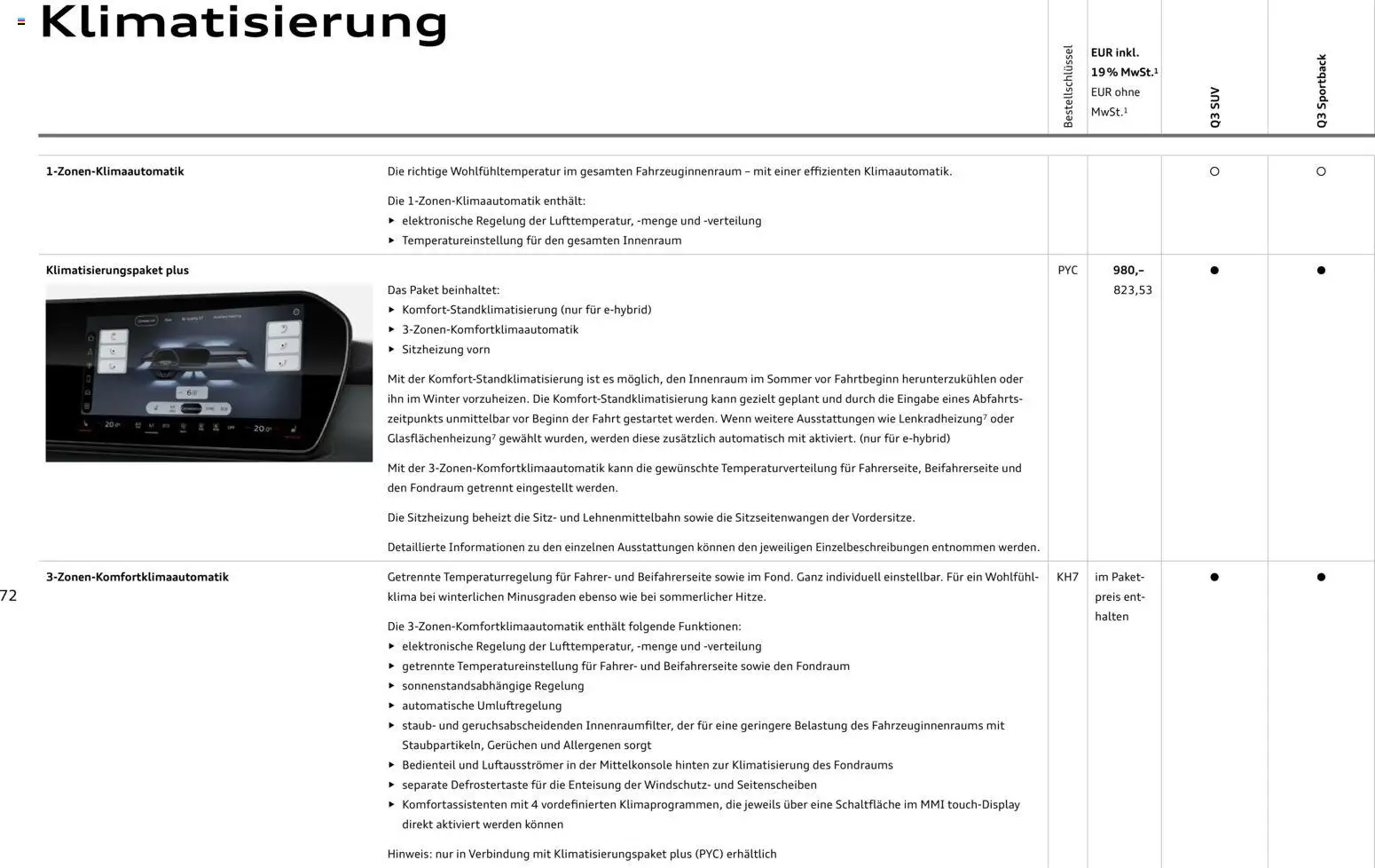 Audi Q3 – gültig ab 29.01.2026 | Seite: 72