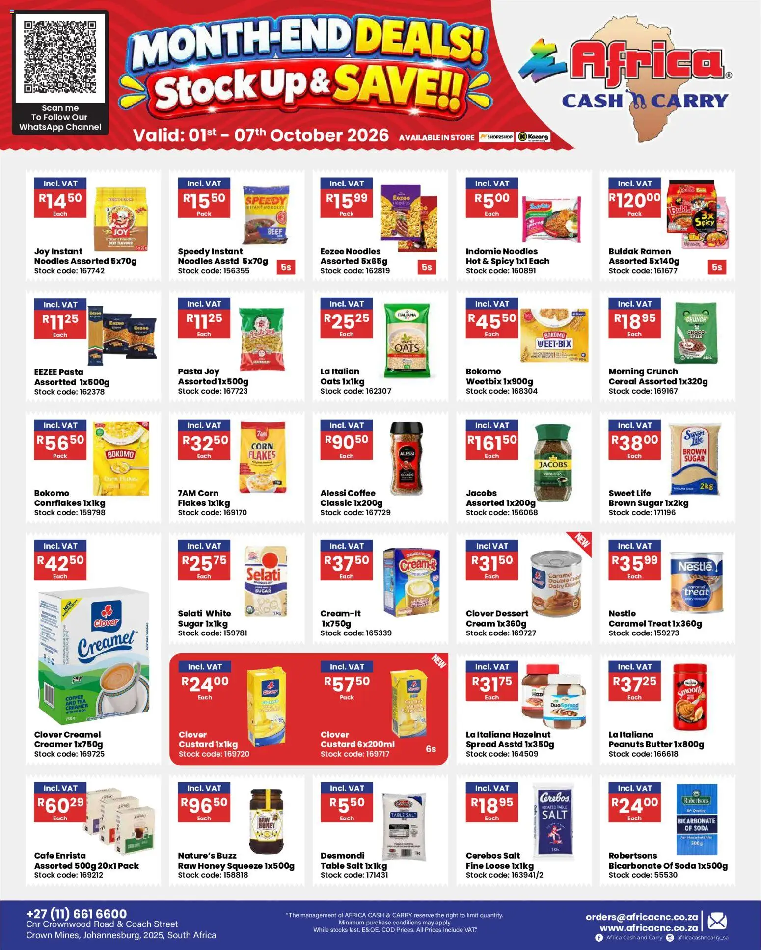 New Africa Cash & Carry catalogue – valid from 01/10/2026 | Page: 26 | Products: Corn flakes, Flakes, Salt, Sugar