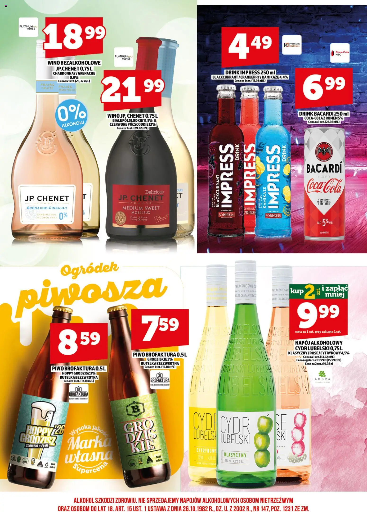 Topaz gazetka alkoholowa od 01.08.2026 | Strona: 14 | Produkty: Wino bezalkoholowe, Cydr, Coca cola, Piwo