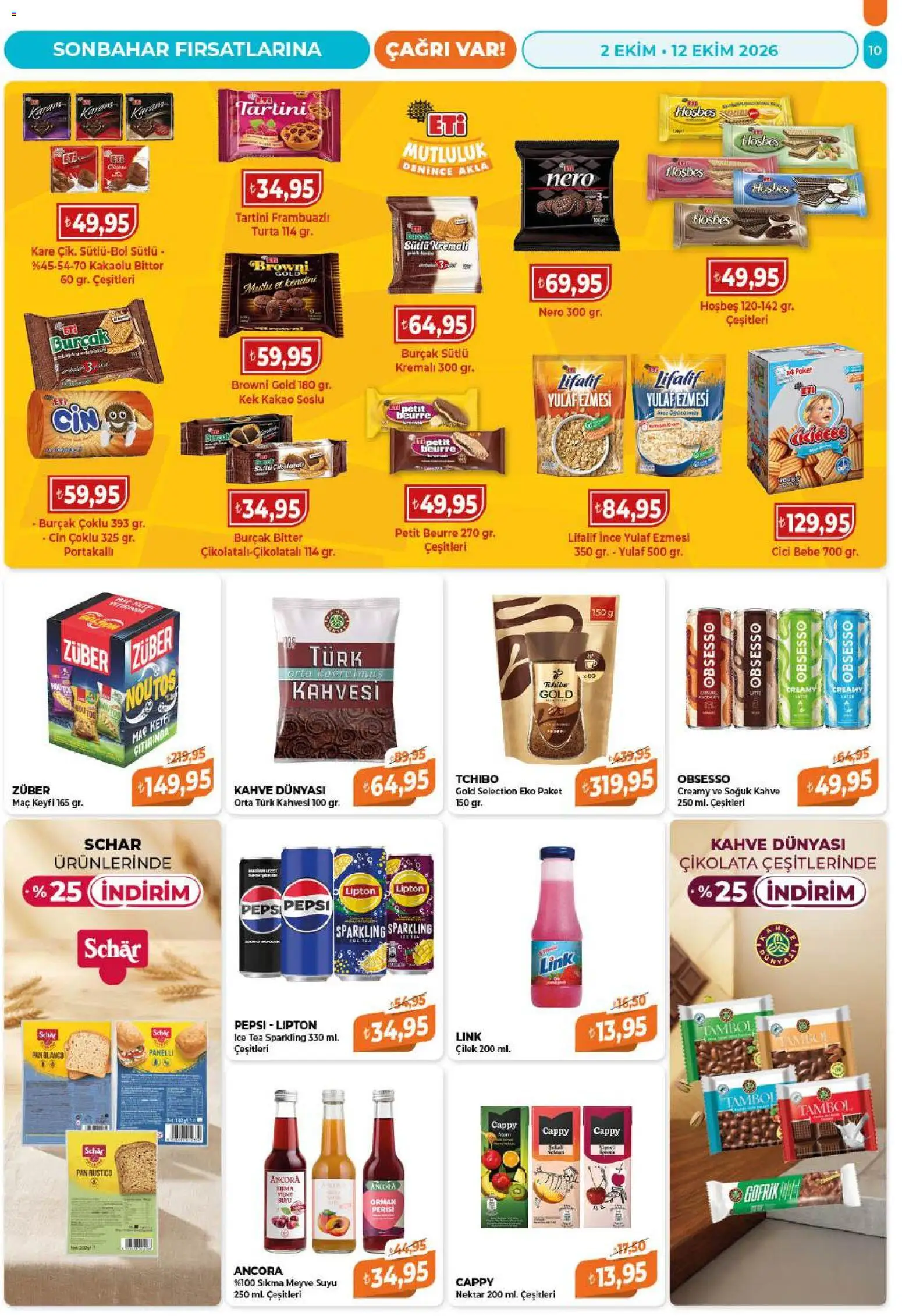 Çağrı Market - Güncel Katalog - 02 Ekim 2026 tarihinden itibaren geçerlidir | Sayfa: 10 | Ürünler: Kahve, Meyve suyu, Meyve, Yulaf