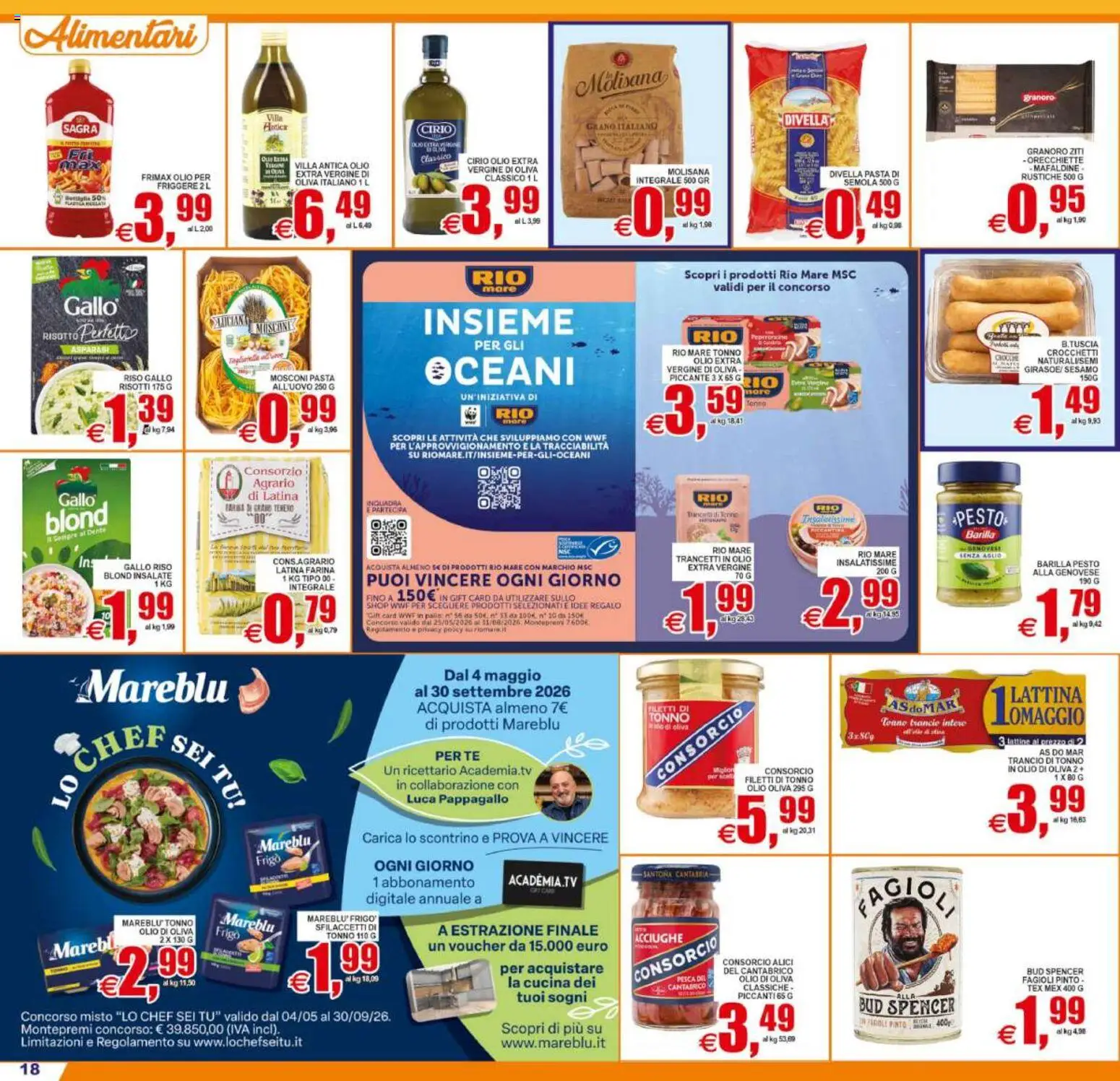 Volantino Pewex del 19/06/2026 | Pagina: 18 | Prodotti: Riso, Tonno, Asparagi, Olio di Oliva
