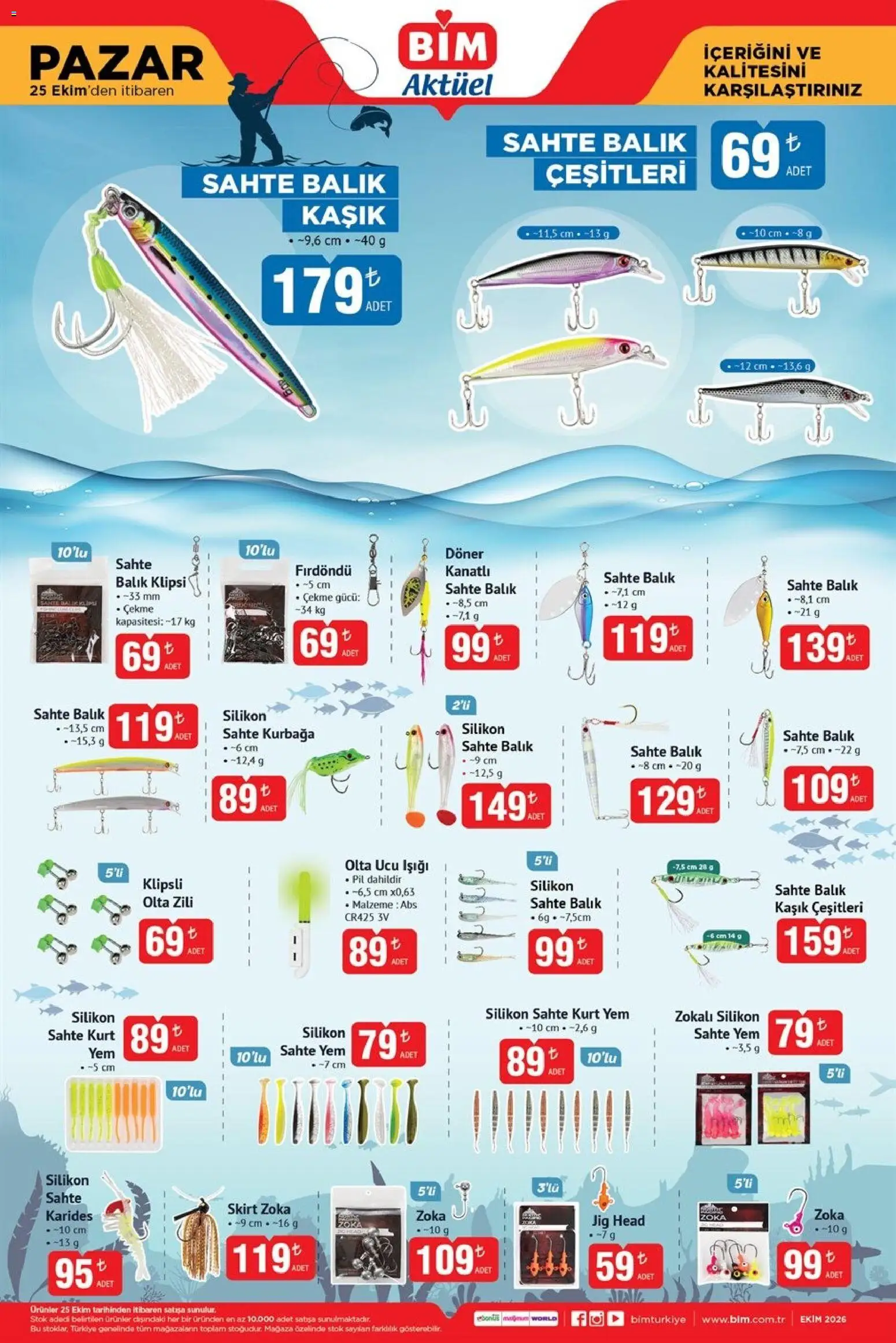 BİM - Katalog Pazar - 25 Ekim 2026 tarihinden itibaren geçerlidir | Sayfa: 6 | Ürünler: Döner, Pil, Balık