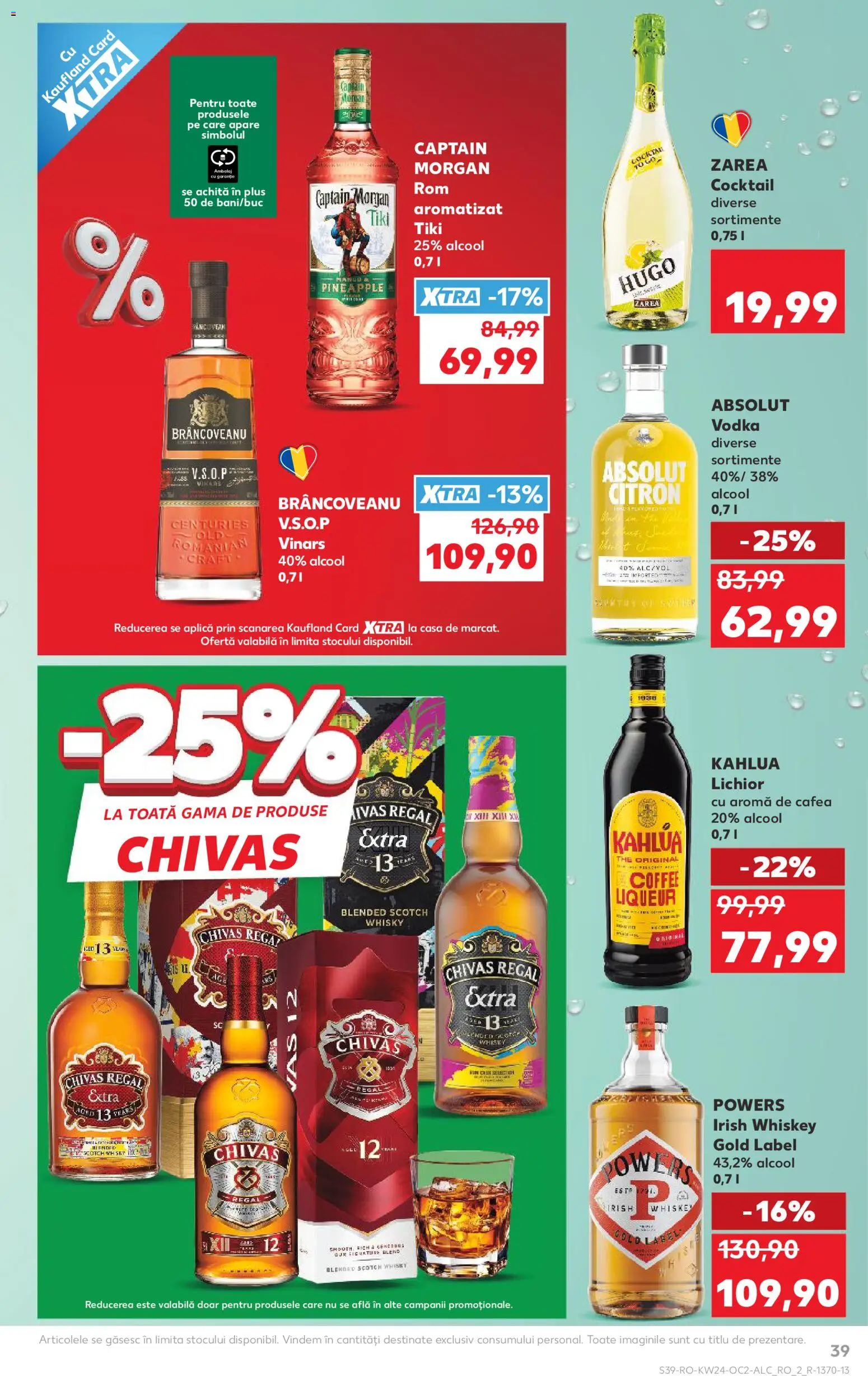 Noul catalog Kaufland – valabil de la 10.06.2026 | Pagină: 39 | Produse: Lichior, Cafea, Cocktail, Rom