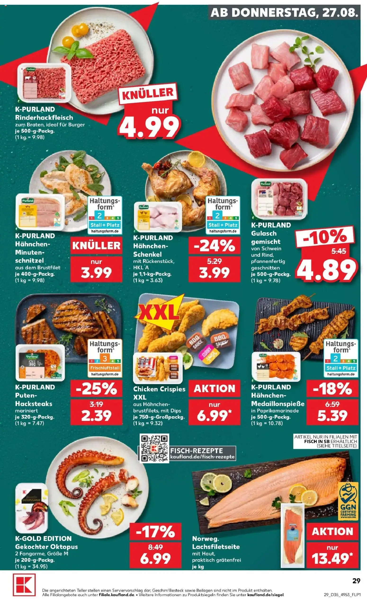 Prospekt Kaufland ab 24.08.2026 » Angebote Online zum Blättern | Seite: 40 | Produkte: Beilagen, Hahnchen, Fisch, Gulasch