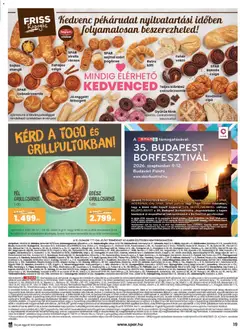 Spar akciós újság - amely érvényes a következő dátumtól: 2026.08.27. | Oldal: 19 | Termékek: Szőlő, Fánk, Kifli, Grill