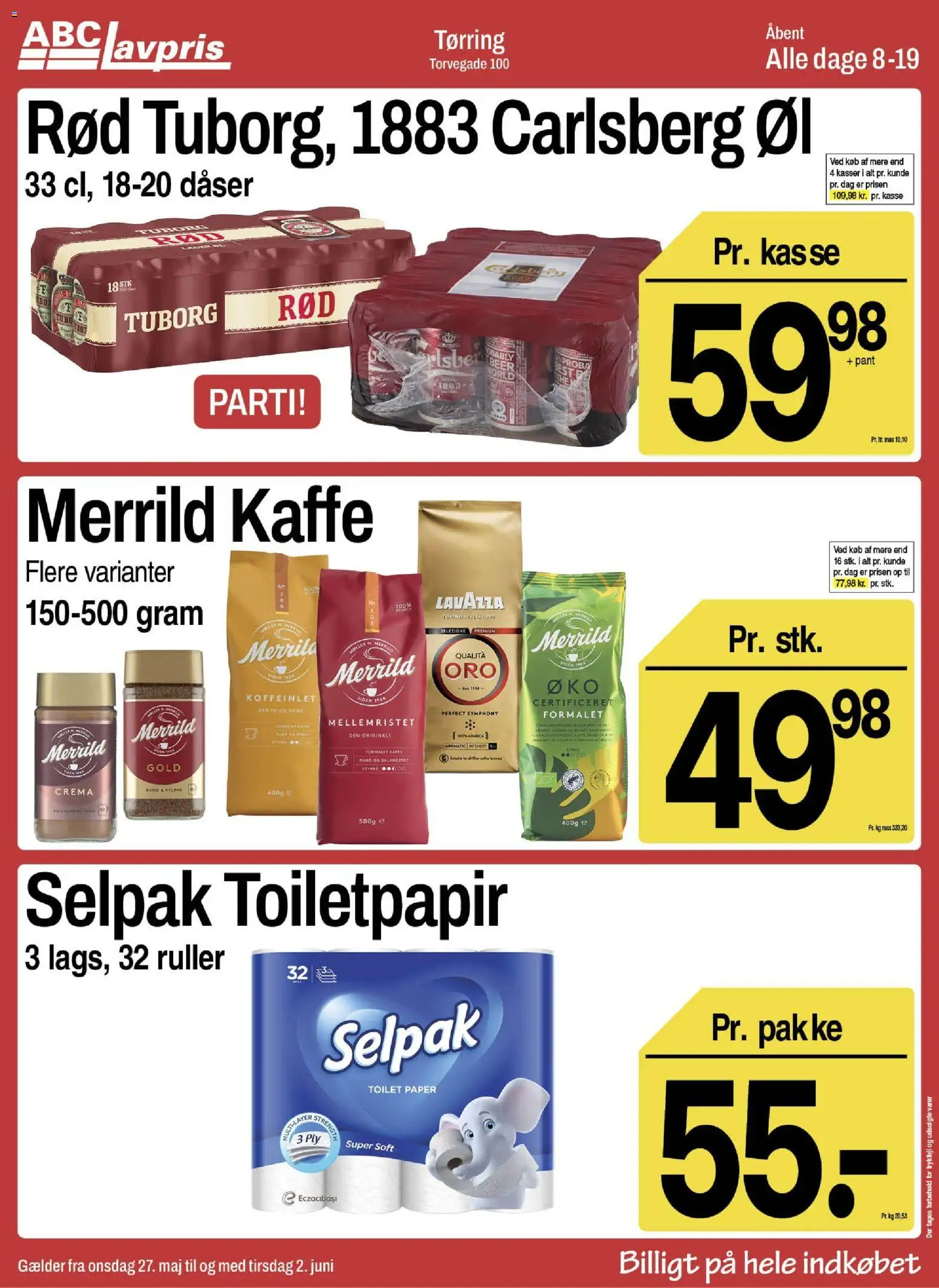 Abc Lavpris tilbudsavis – gyldig fra 27.05.2026 | Side: 2 | Produkter: Kaffe, Øl, Toilet