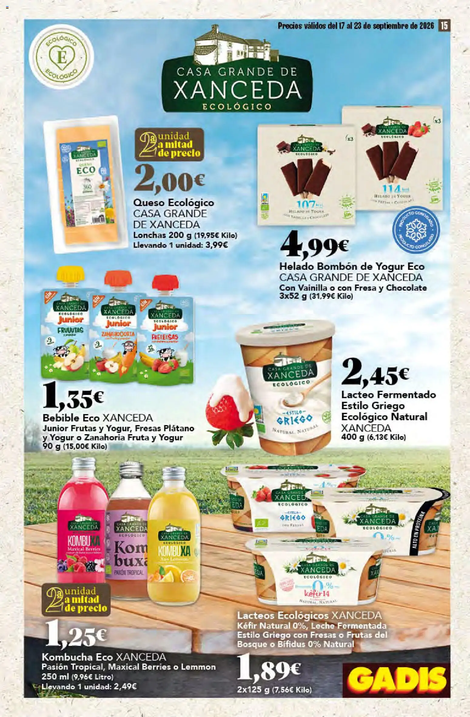 Gadis folleto │ válido desde el 17/09/2026 | Página: 15 | Productos: Helado bombón, Fruta, Chocolate, Fresas
