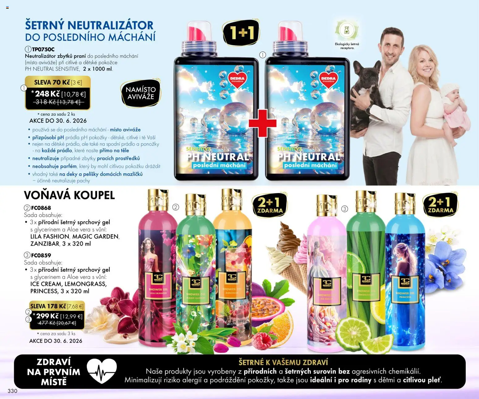 Nové Dedra akcie – leták je platný od 01.06.2026 | Strana: 30 | Produkty: Sprchový gél, Deky, Ponožky