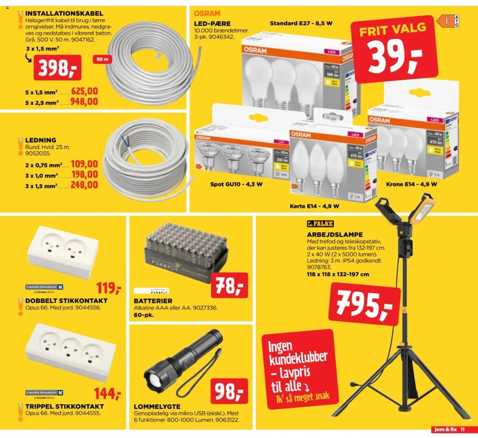 Jem & fix tilbudsavis – gyldig fra 06/09/2026 | Side: 11 | Produkter: Stikkontakt, Batterier, USB, Kabel