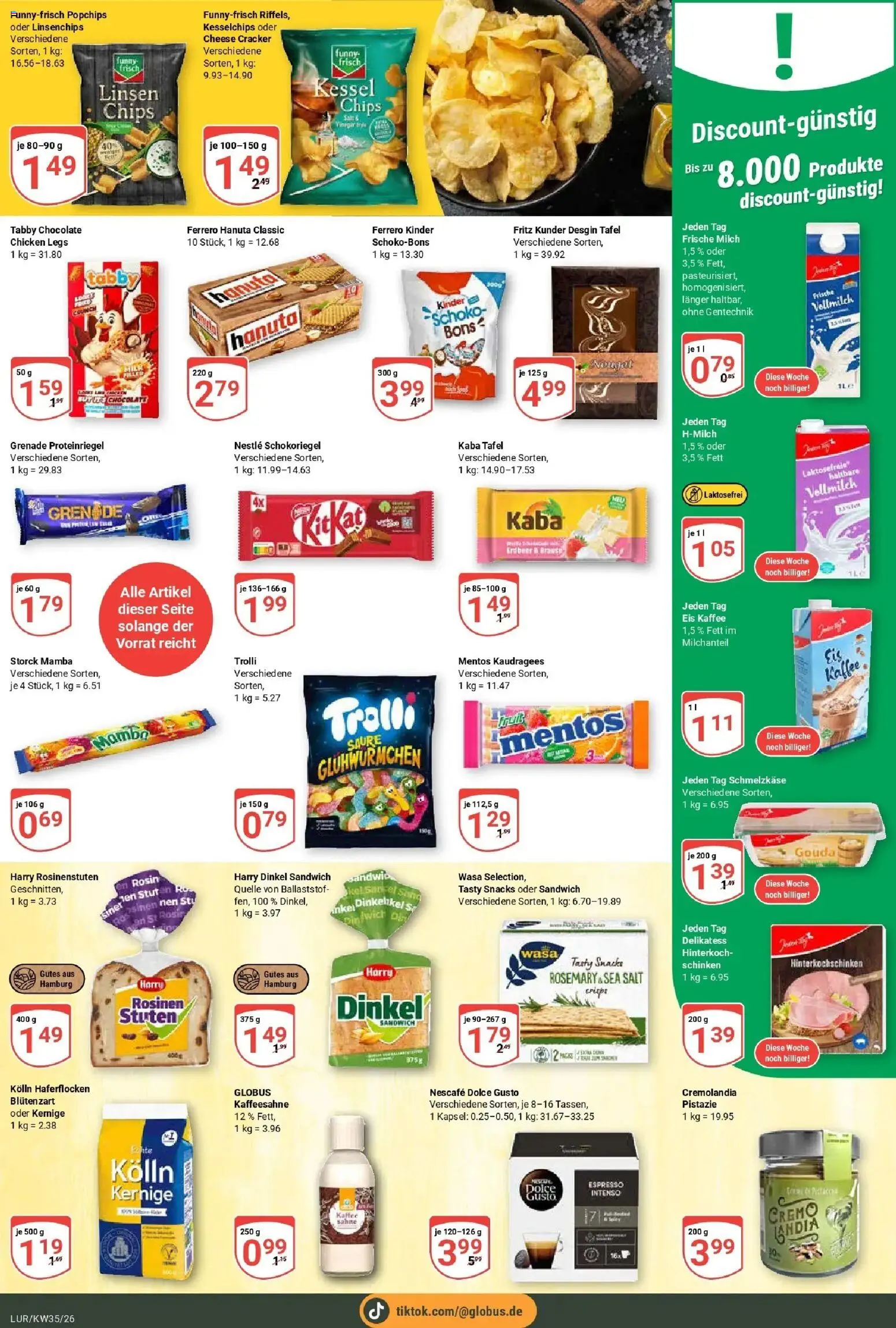 Globus Aktueller Prospekt (ab 24.08.2026) » Angebote online | Seite: 11 | Produkte: Kolln haferflocken, Nescafe, Kolln, Milch