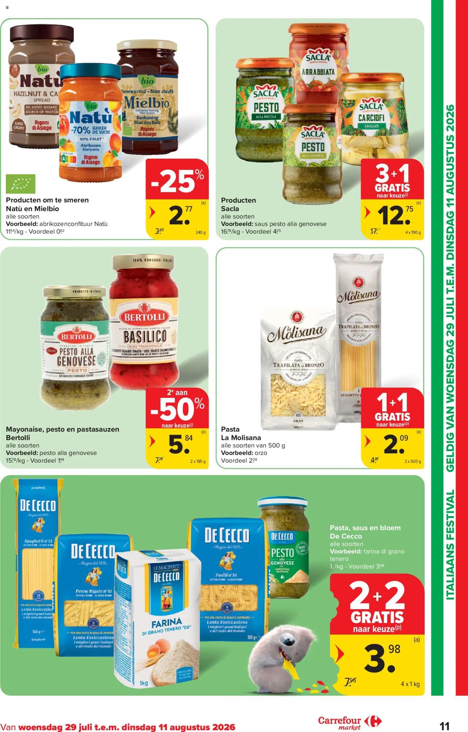 {H1} | Pagina: 11 | Producten: Pasta, Saus, La, Rucola