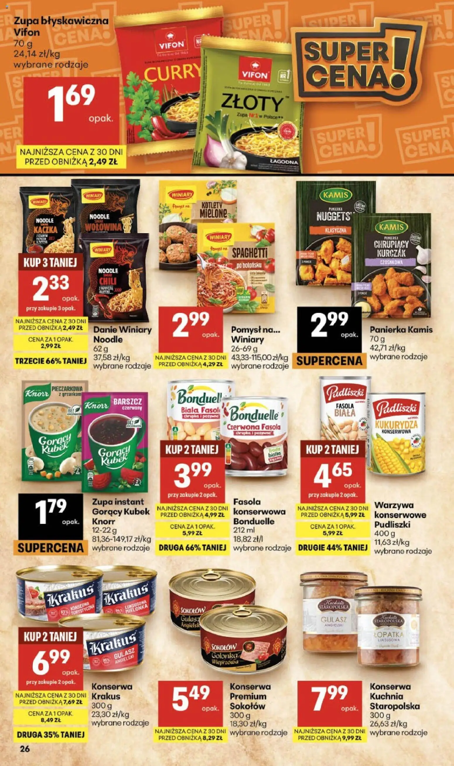 Delikatesy Centrum gazetka od 08.10.2026 | Strona: 26 | Produkty: Spaghetti, Kukurydza, Wołowina, Gulasz