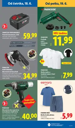 Lidl katalog akcije – veljaven od 18.06.2026 | Stran: 35 | Izdelki: Pižama, Kos, Akumulator, Brusilnik