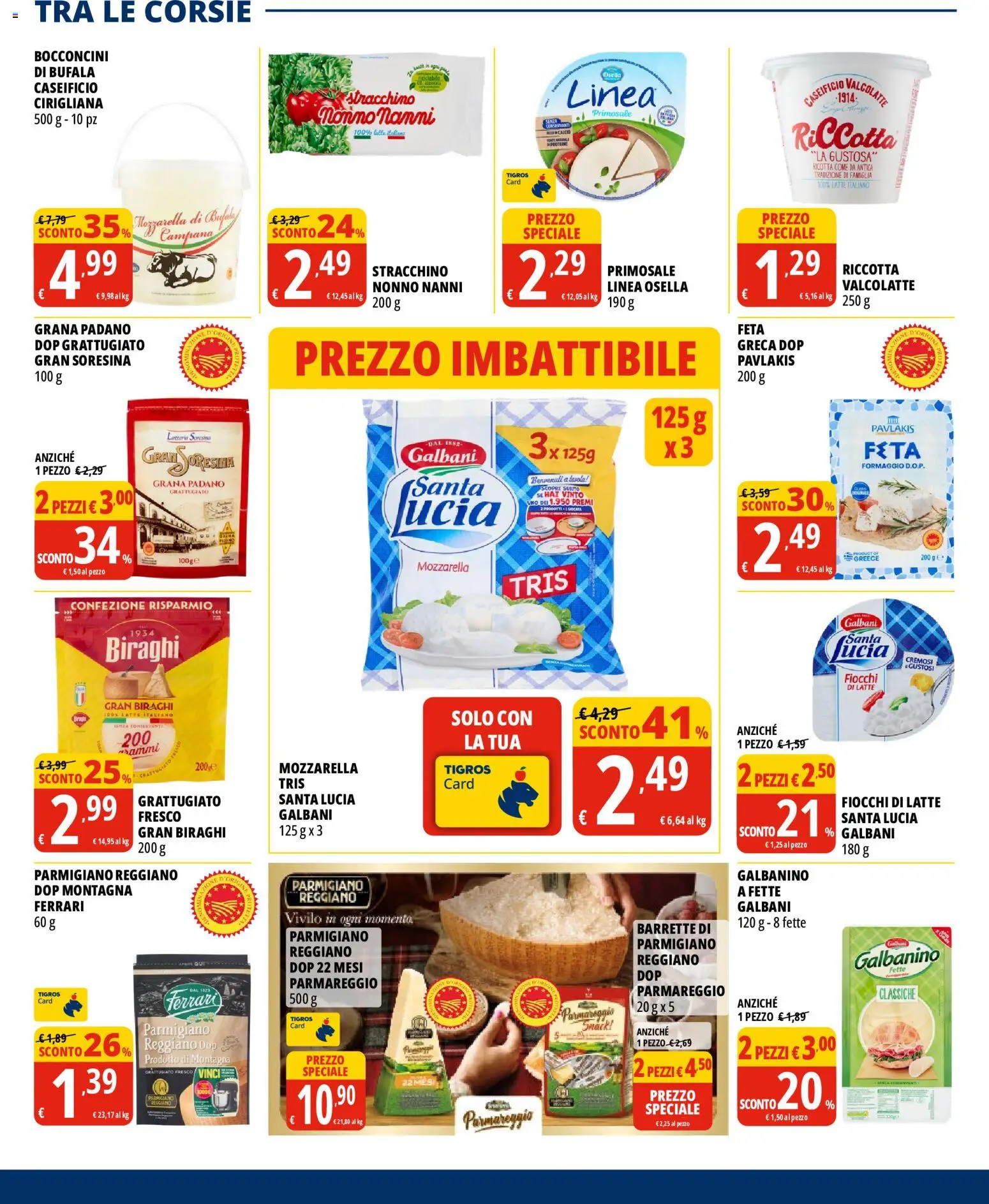 Volantino Tigros del 01/10/2026 | Pagina: 15 | Prodotti: Mozzarella, Formaggio, Stracchino, Feta